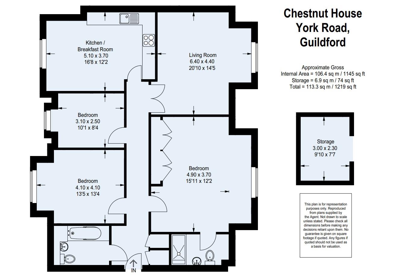 Flat 9, Chestnut House, 32, York Road, Guildford floorplan