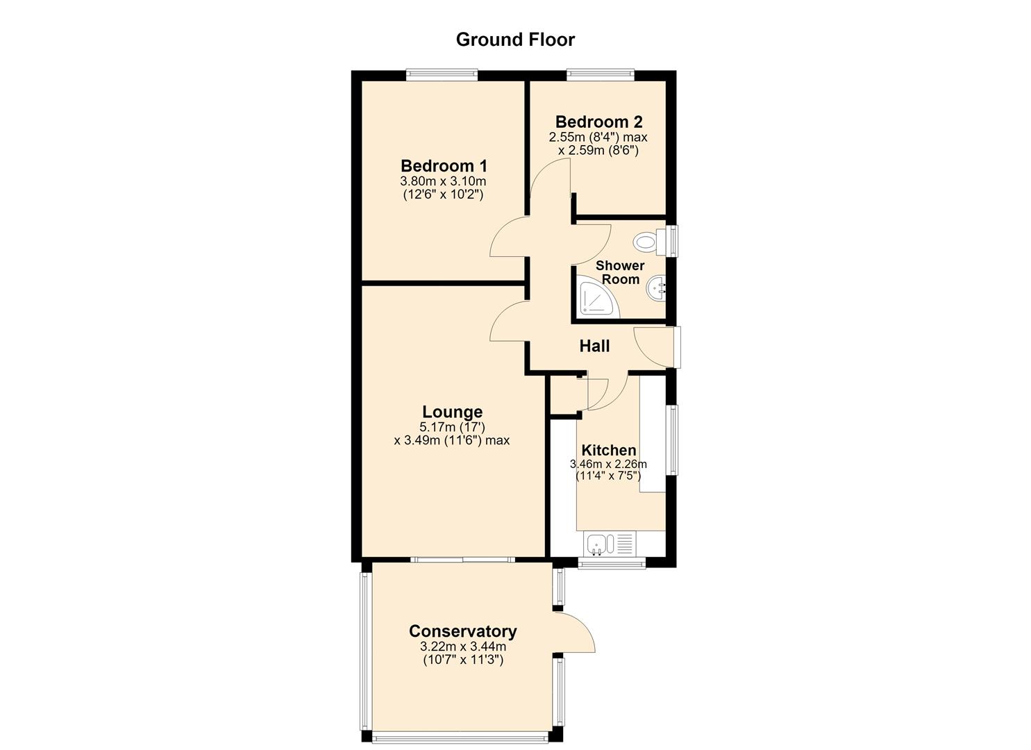 3, Ness Close, Preston floorplan
