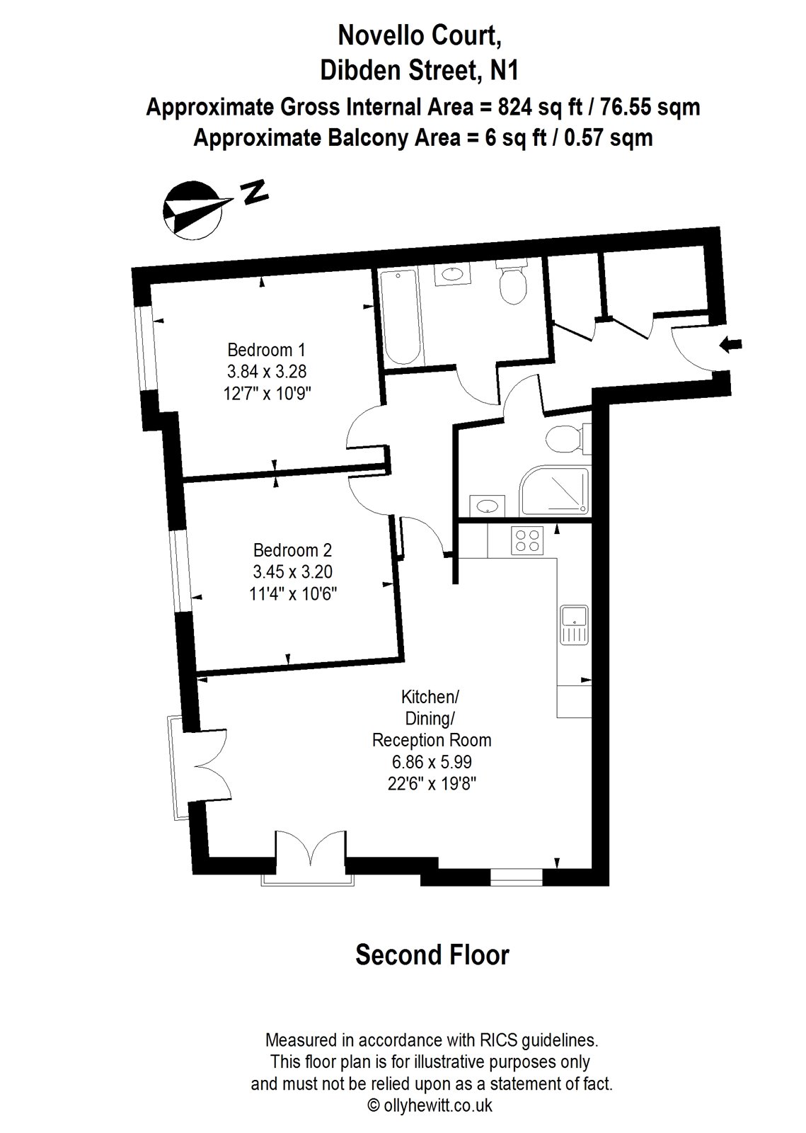 9 Novello Court, 39, Dibden Street, Islington floorplan