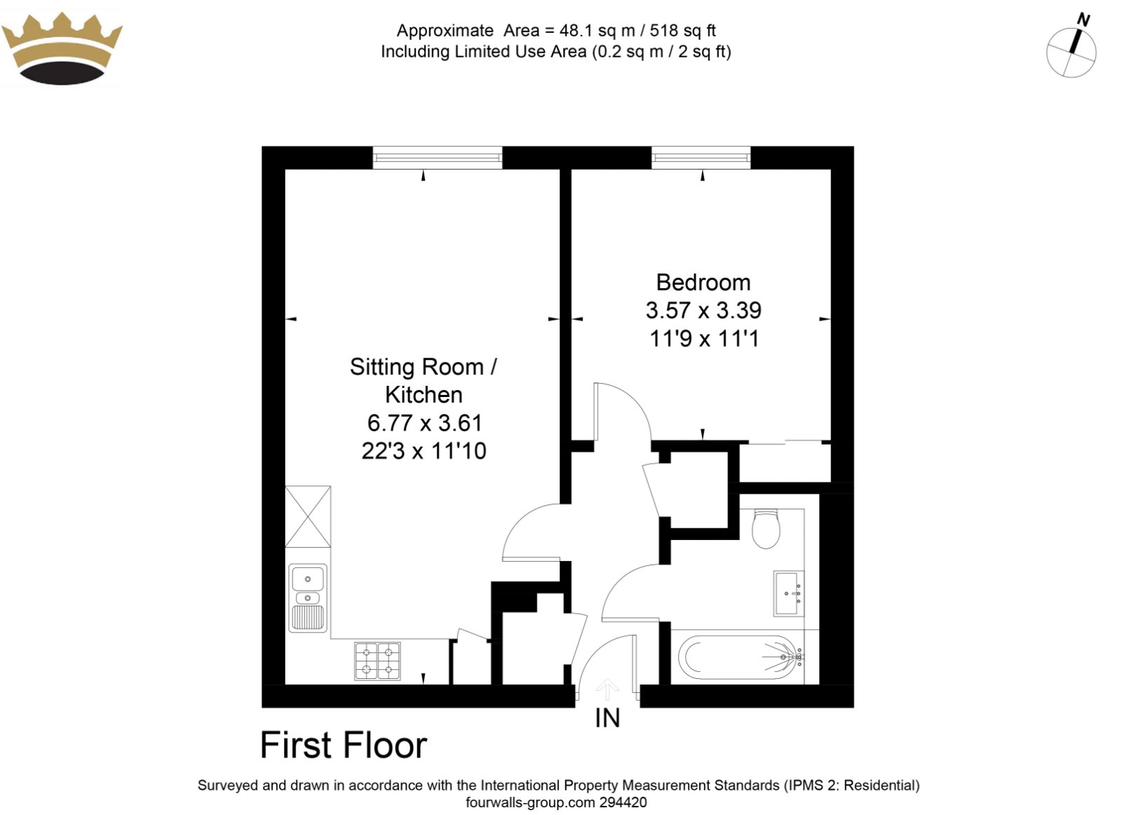 D402, Royal Crescent Apartments, 1, Royal Crescent Road, Hampshire floorplan