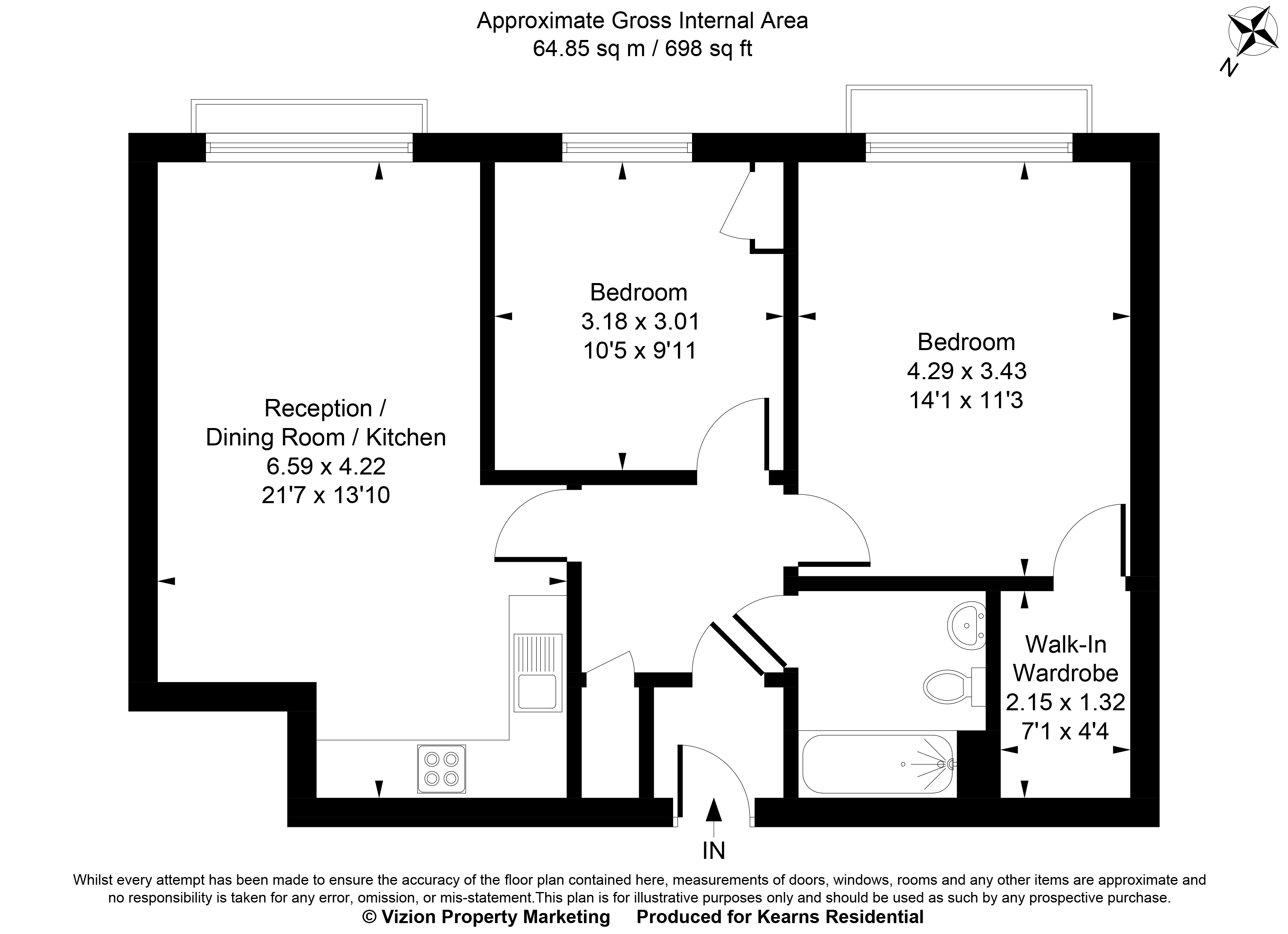 13, Austen House, 113, High Street, West Drayton floorplan