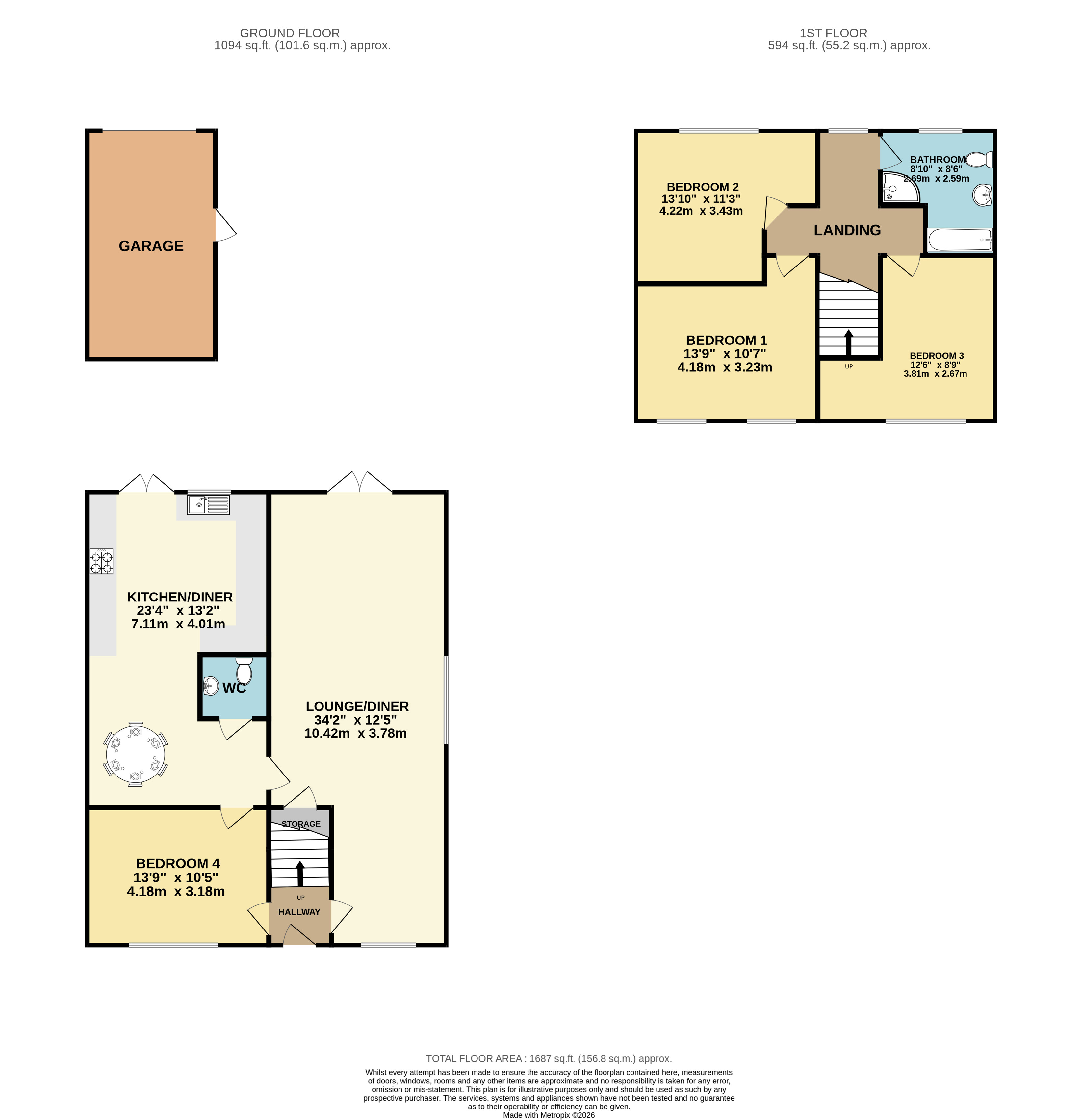 66, Chesford Road, Bedfordshire floorplan