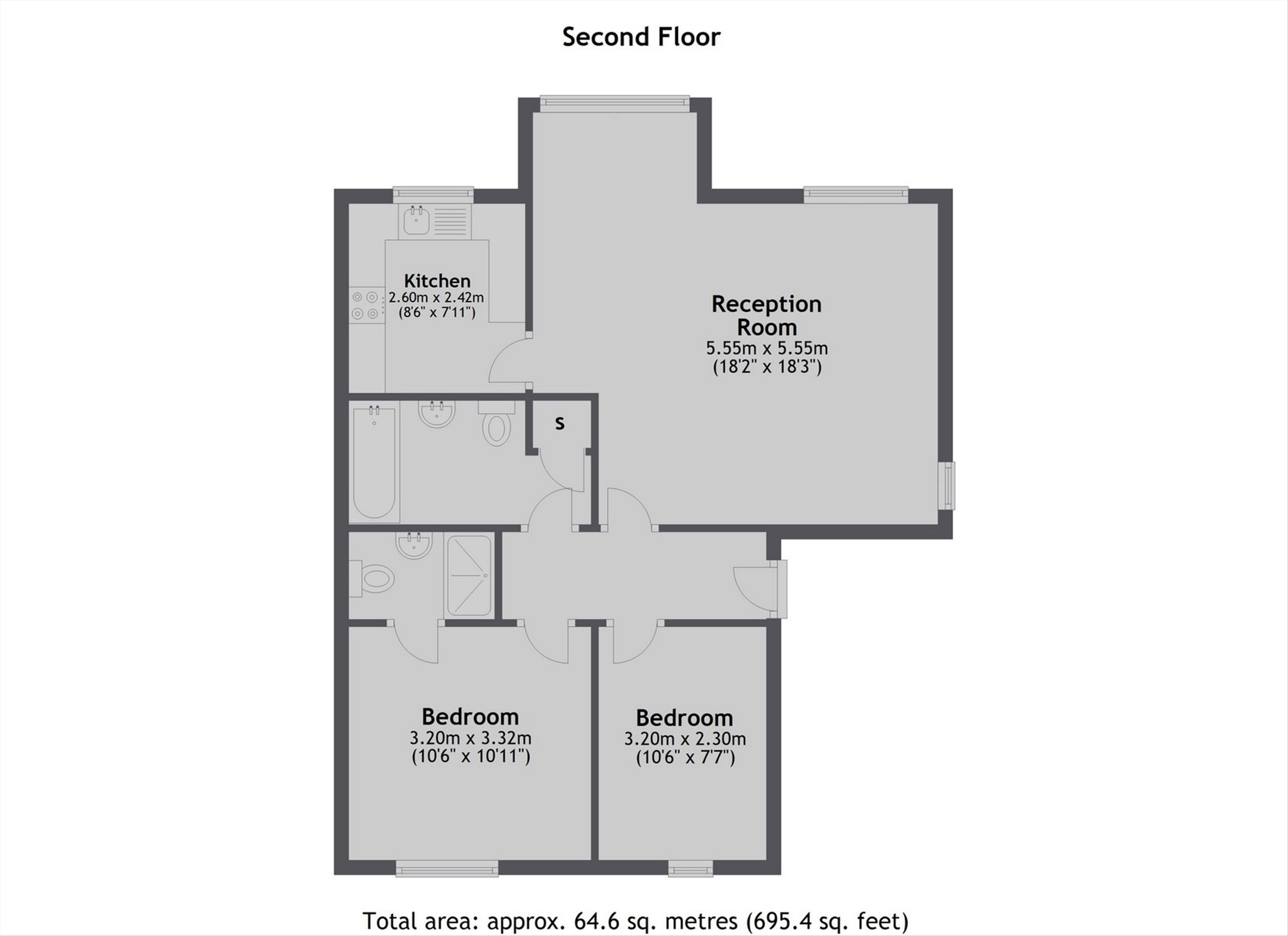Flat 34, Concord Court, Winery Lane, Kingston Upon Thames floorplan