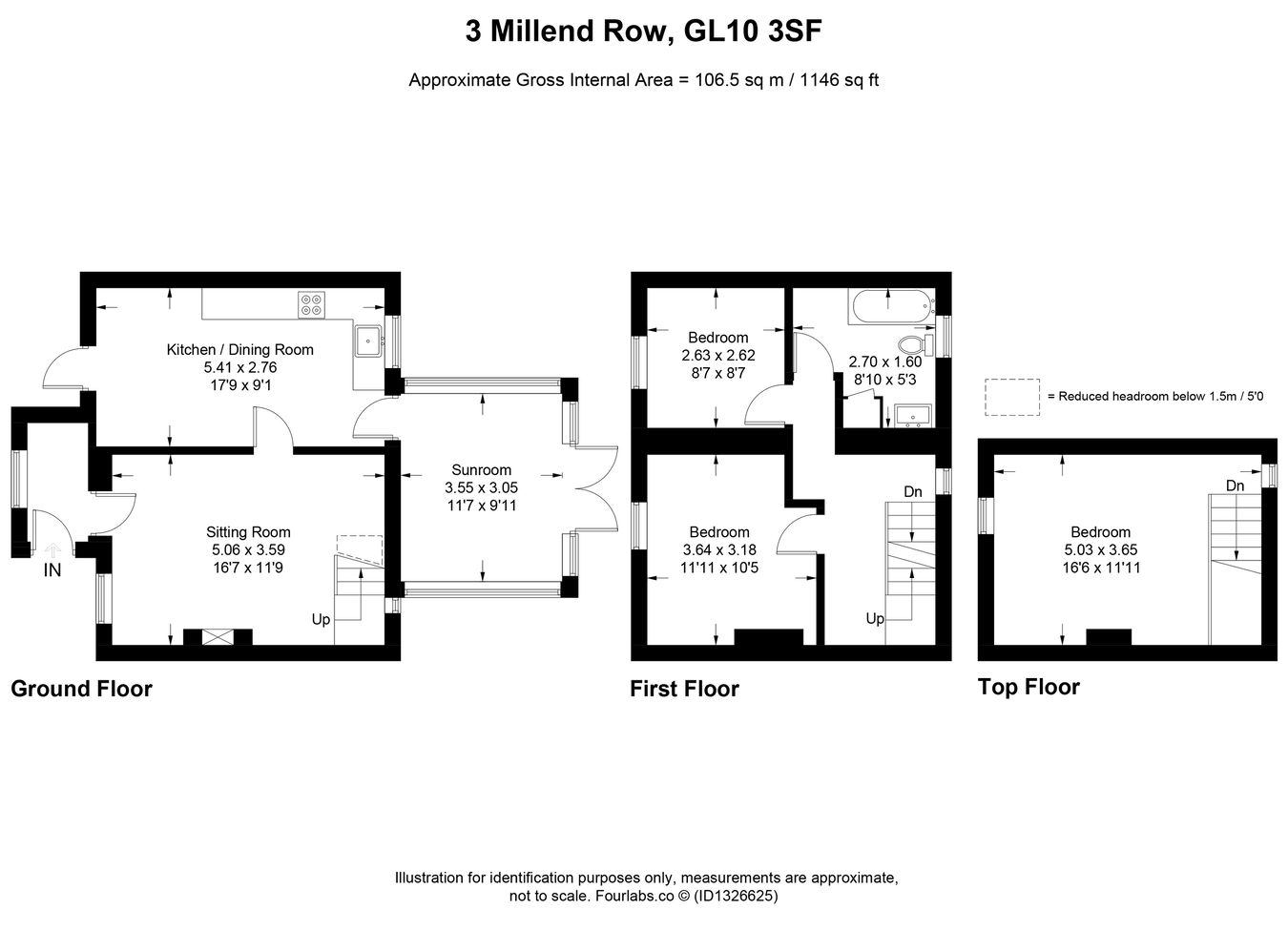 3 Millend Row, Millend, Stonehouse floorplan
