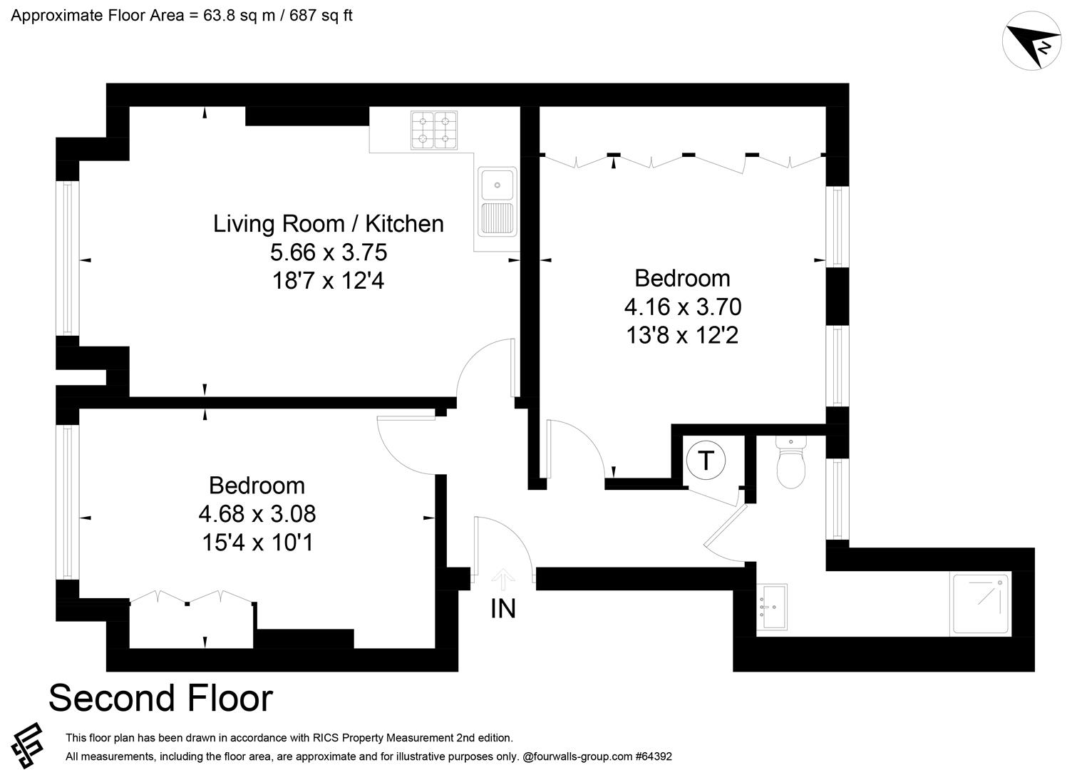 Flat 3, 15, High Street, Reigate floorplan