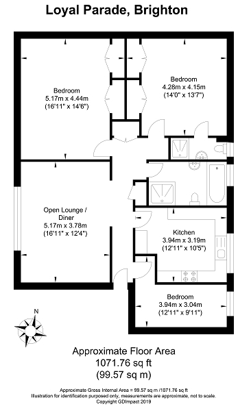 3 Bedrooms Flat for sale in Loyal Parade, Brighton, East Sussex. BN1