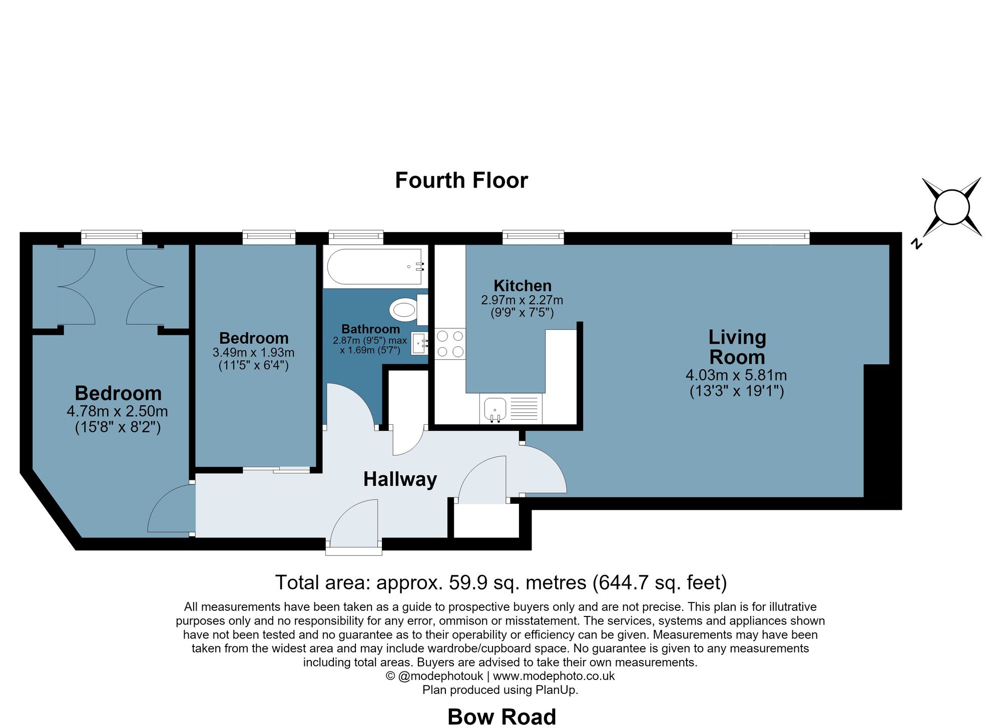 Flat 16, Tredegar House 97-99 Bow Road, London floorplan