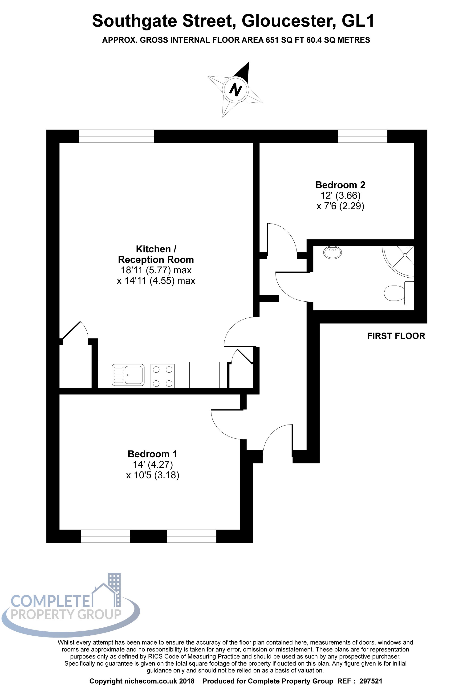 2 Bedrooms Flat to rent in The Chestnuts, Southgate Street, Gloucester GL1