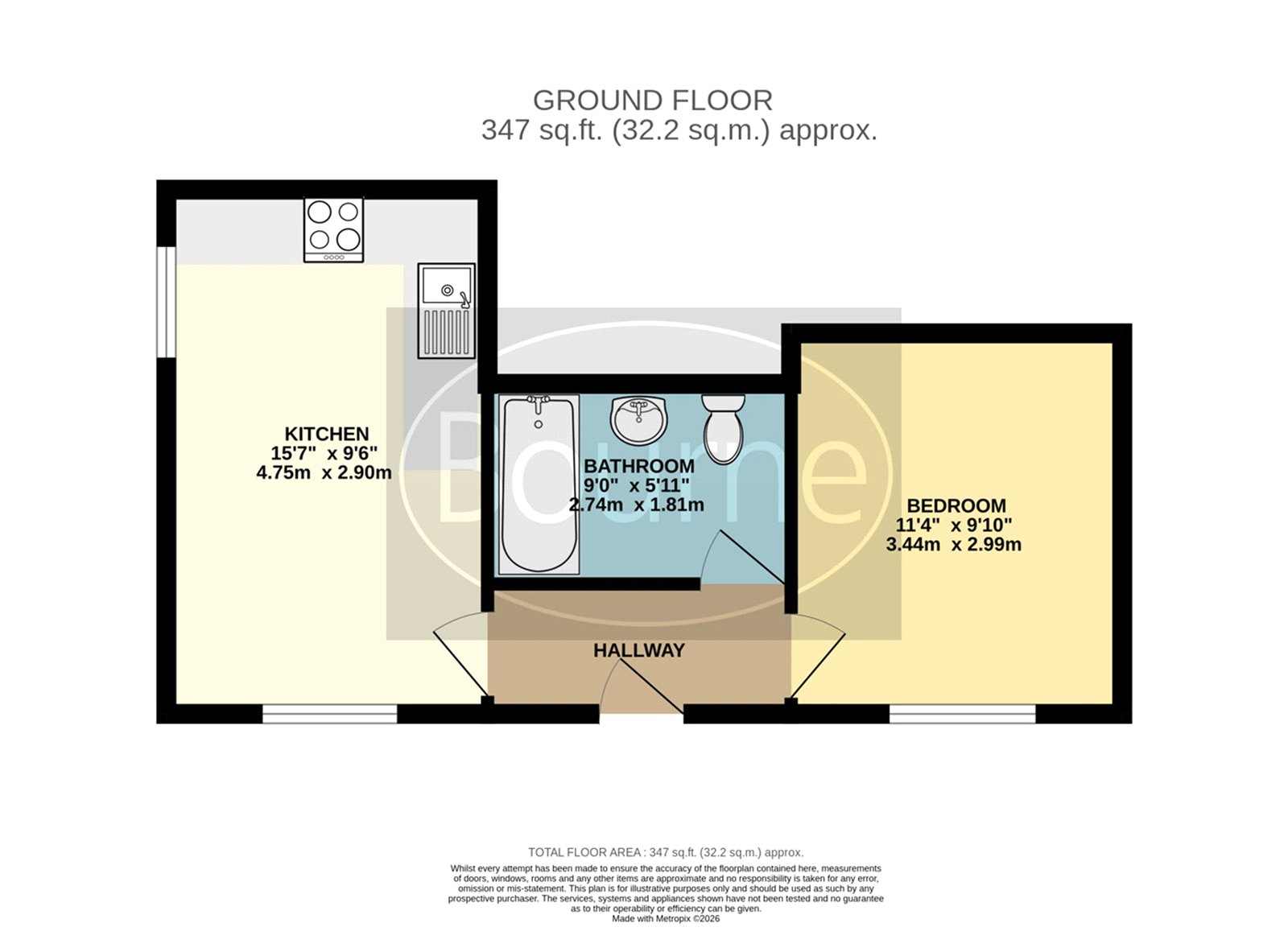 Flat 1, 75, Ash Street, Aldershot floorplan