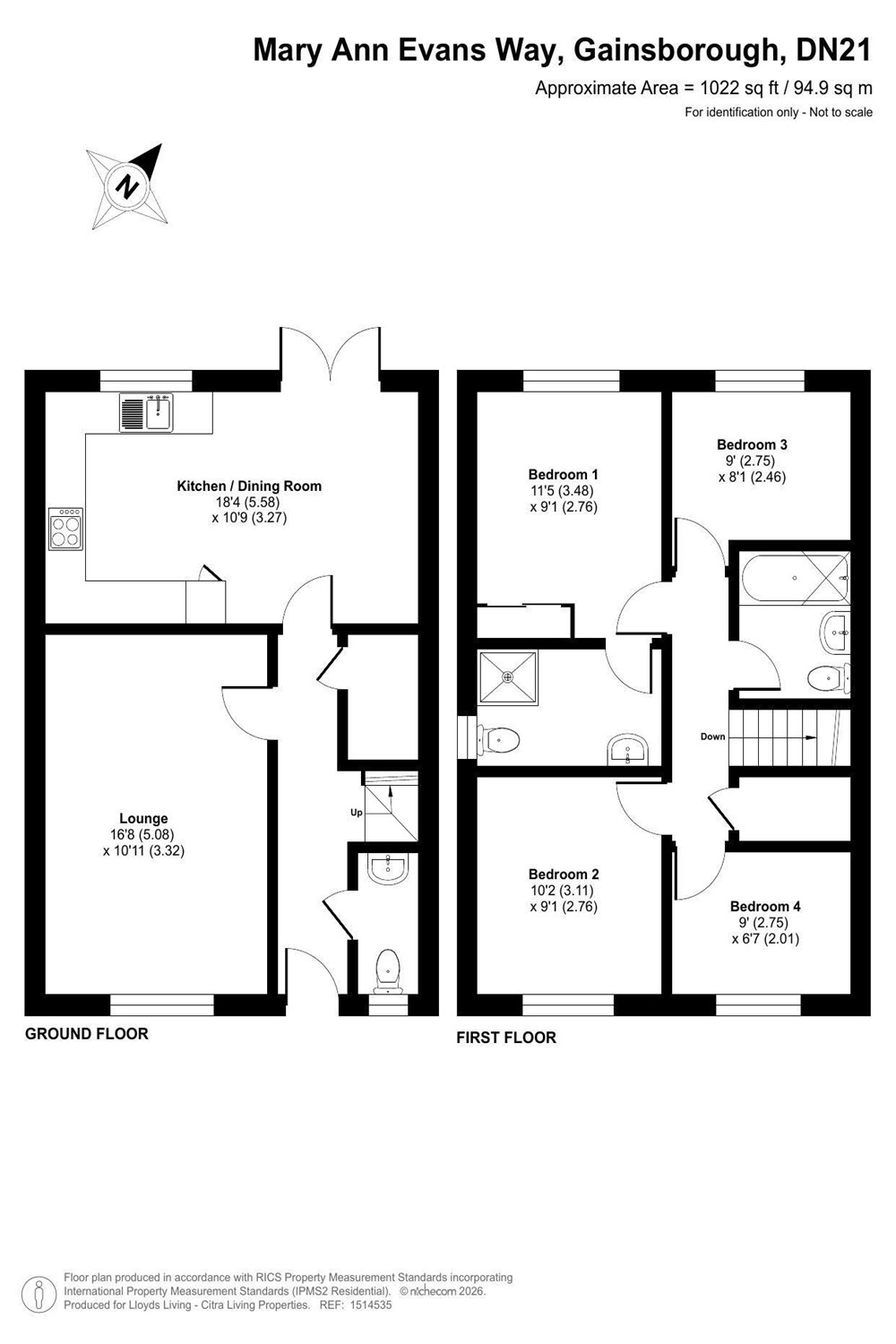5, Mary Ann Evans Way, Gainsborough floorplan