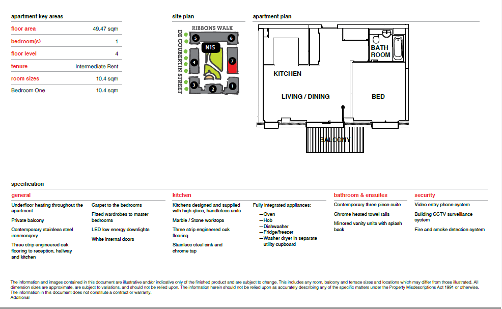 1 Bedrooms Flat to rent in Mirabelle Gardens, London, Stratford E20