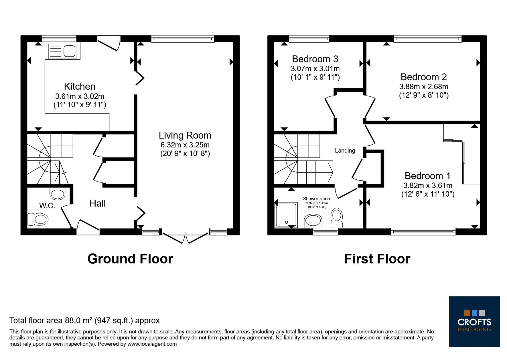 1, Dunster Walk, Immingham floorplan