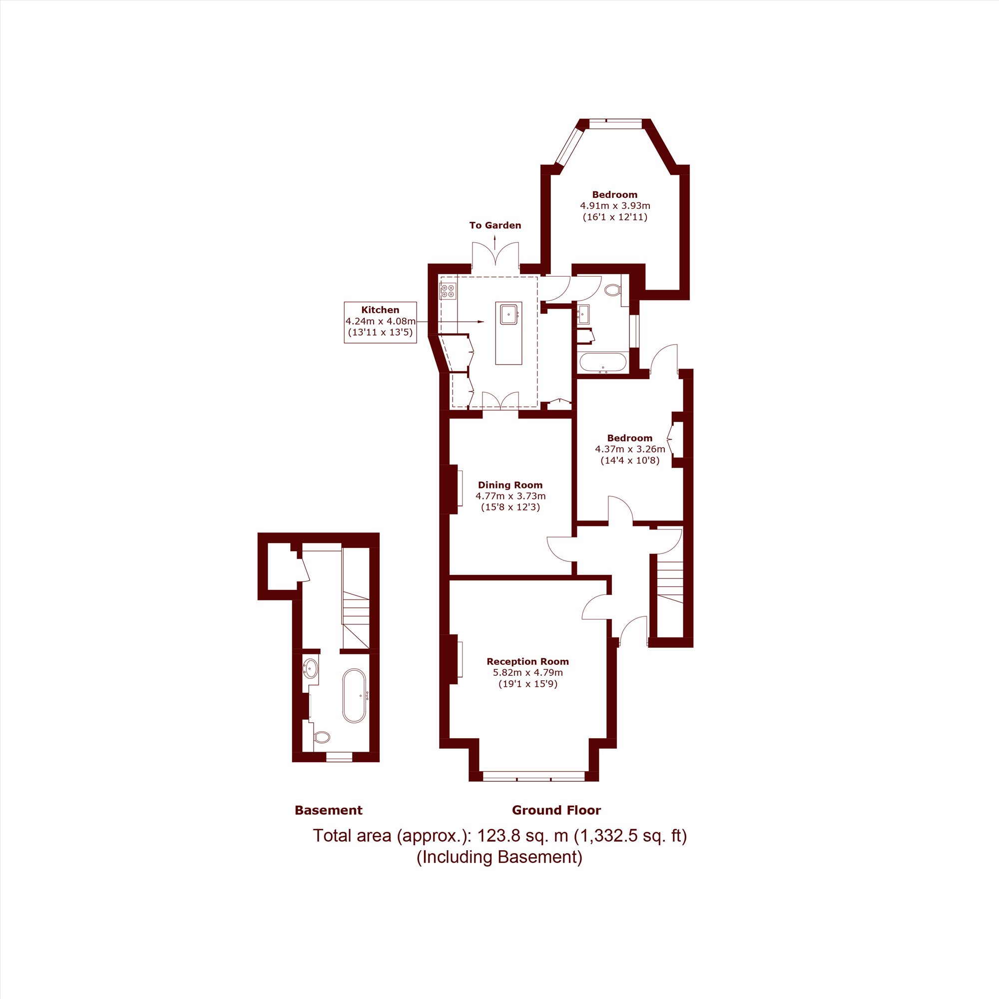 Flat Ground Floor, 89, Streathbourne Road, London floorplan