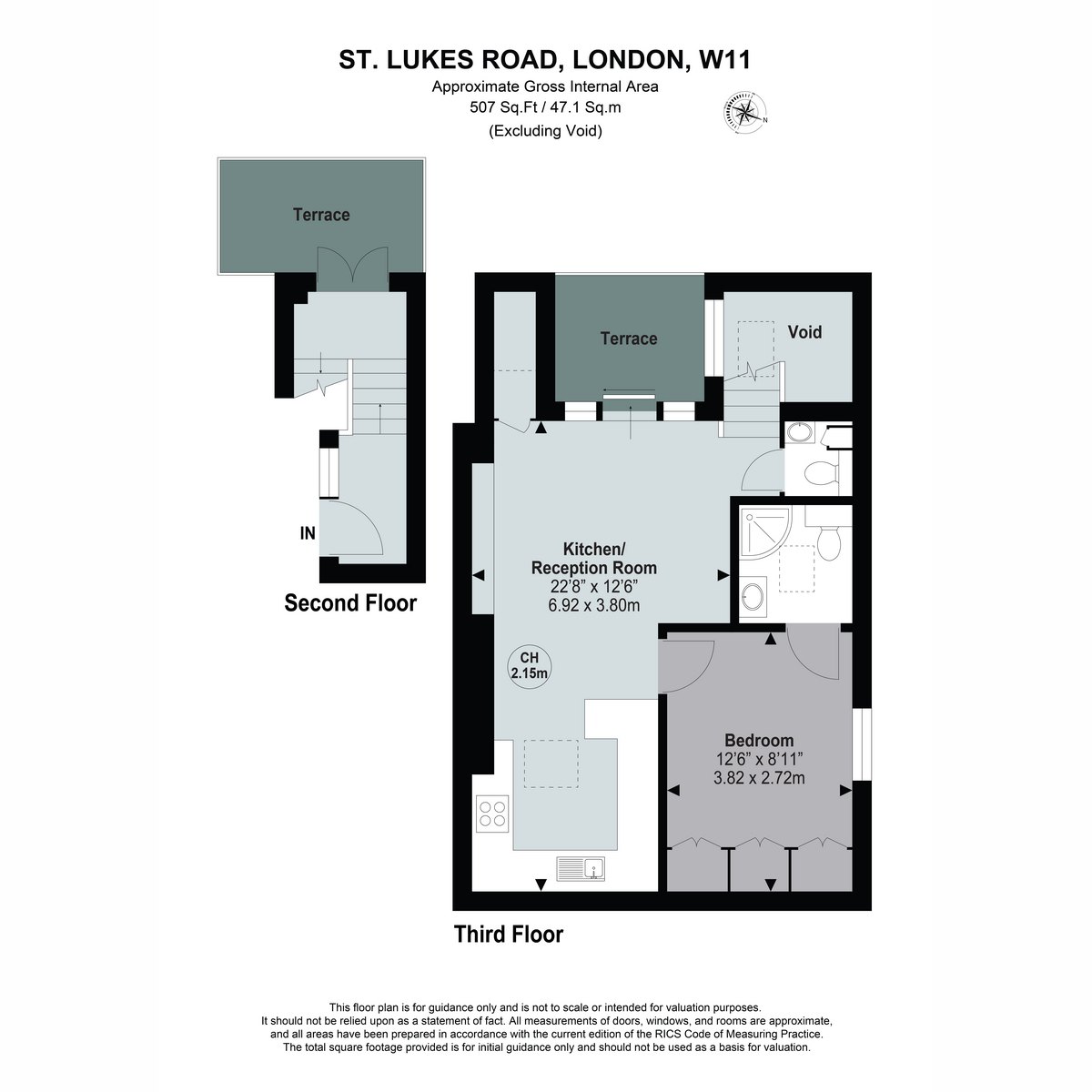 Flat Flat E, 50, St Lukes Road, London floorplan