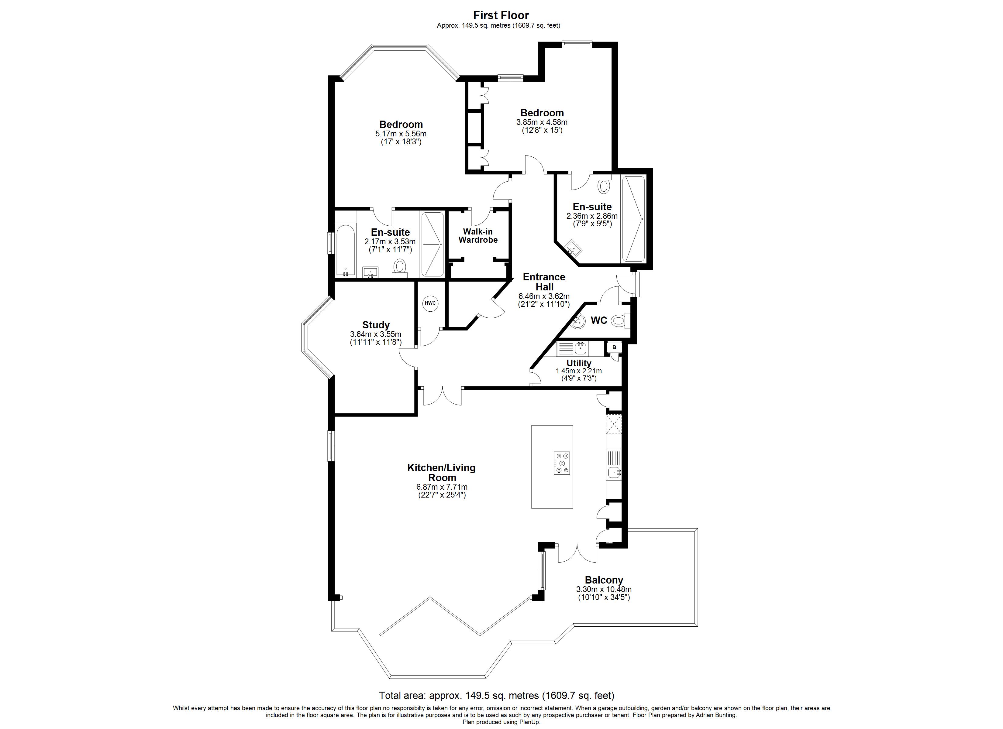 Flat 5 Murano House, 389, Cockfosters Road, Hertfordshire floorplan