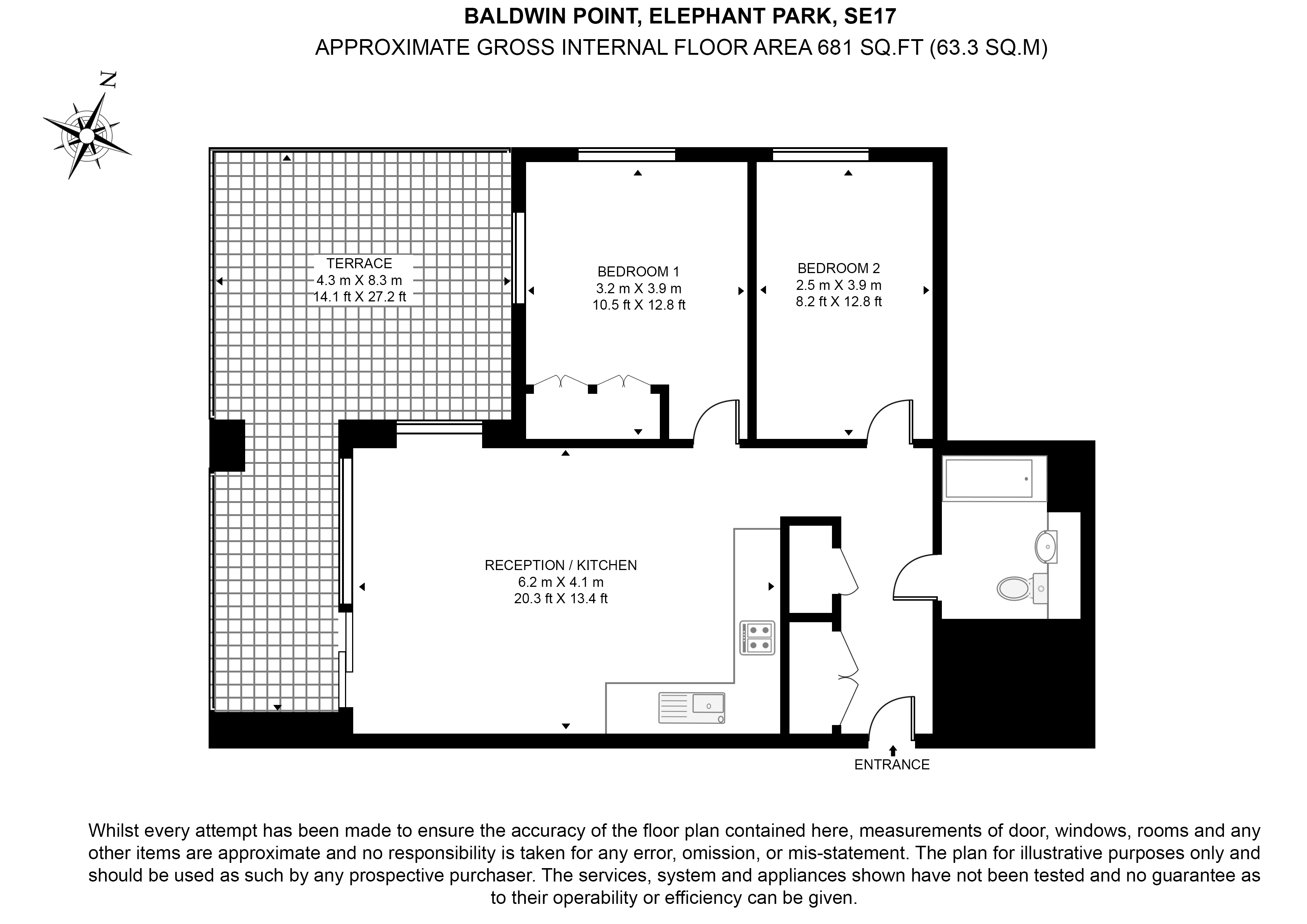 Flat 506,, Baldwin Point, Elephant & Castle floorplan