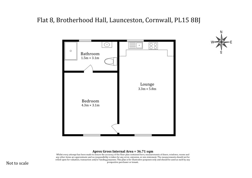 Flat 8, Brotherhood Hall, Launceston floorplan