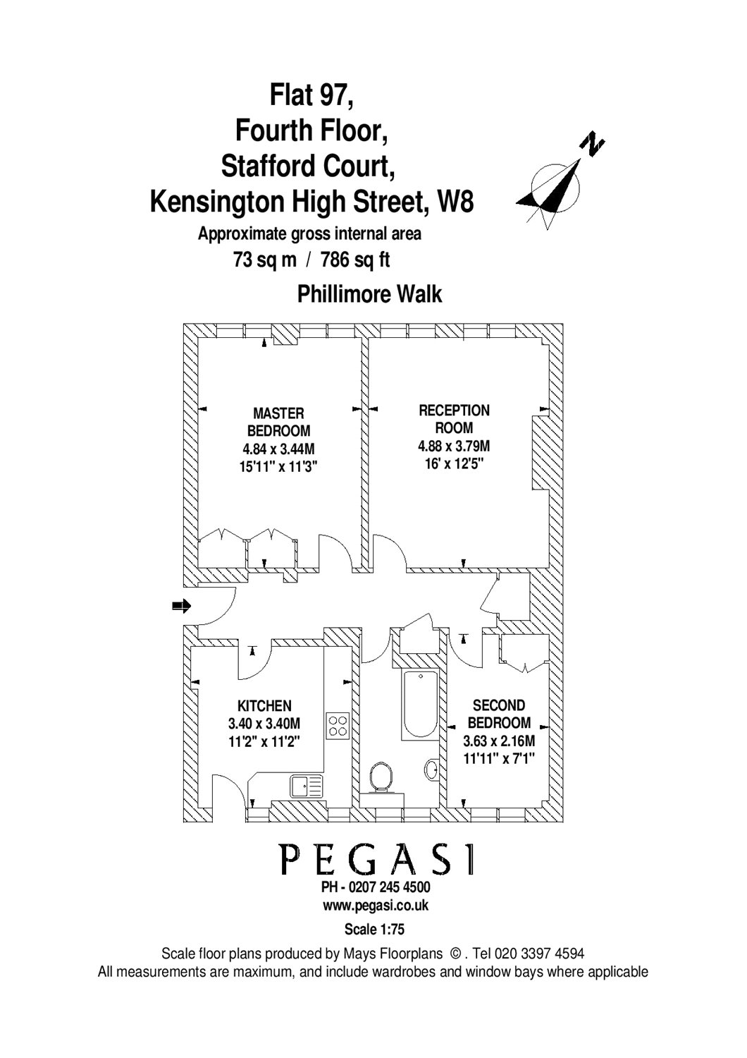 2 Bedrooms Flat to rent in Stafford Court, Kensington High Street, Kensington, London W8