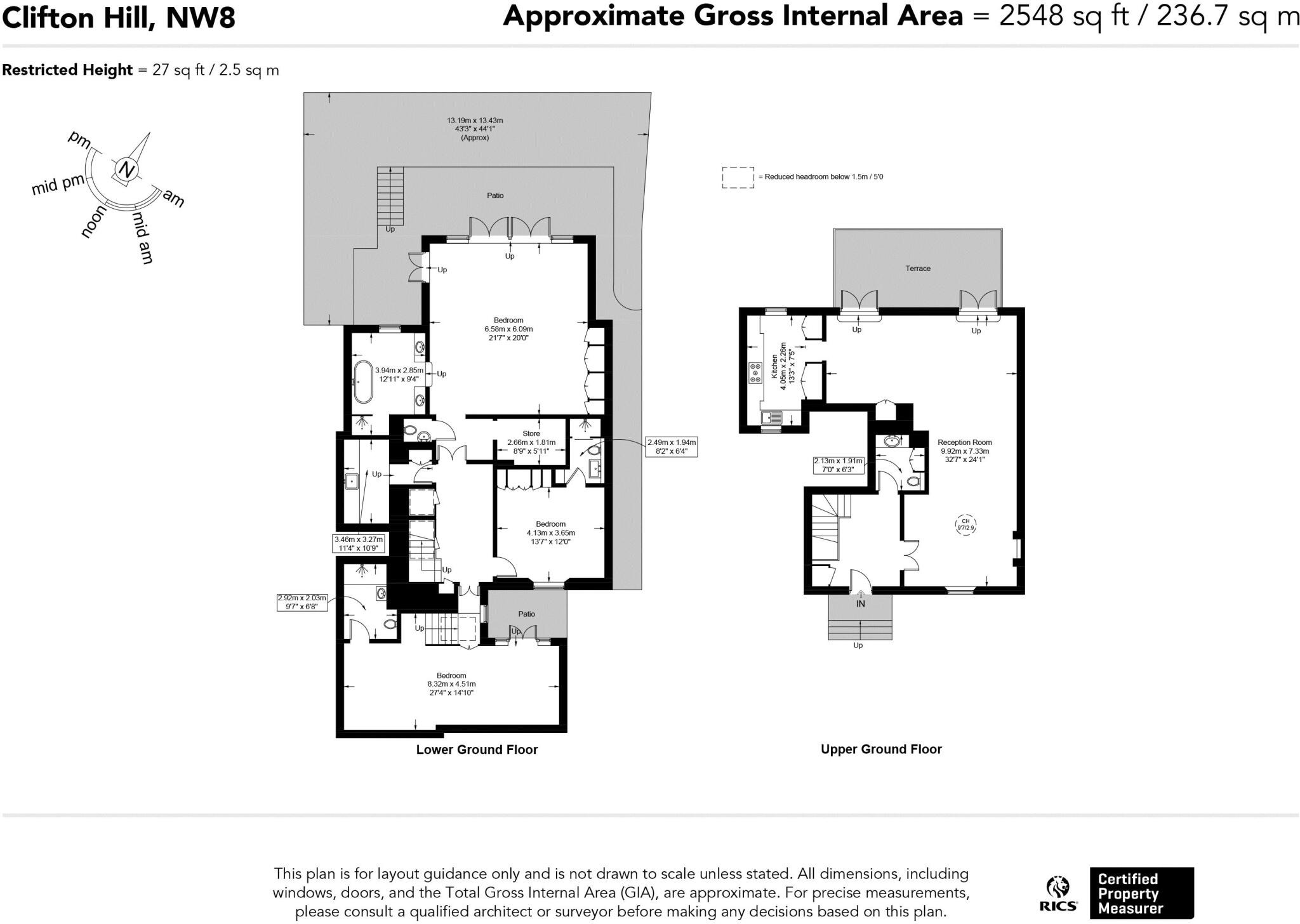 Ground and Lower Ground, 98 Clifton Hill, London floorplan