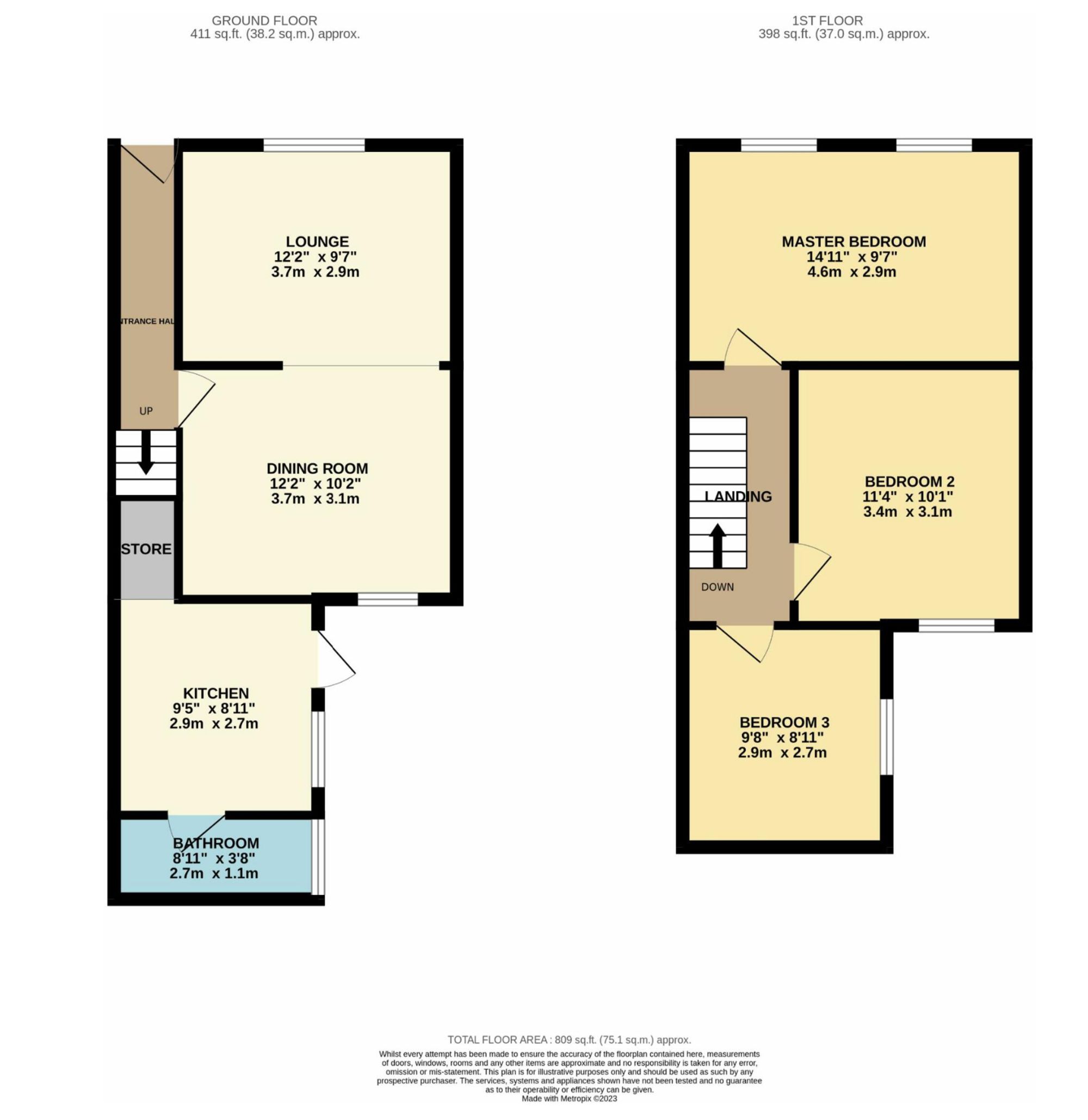 13 Caiach Terrace, Treharris floorplan