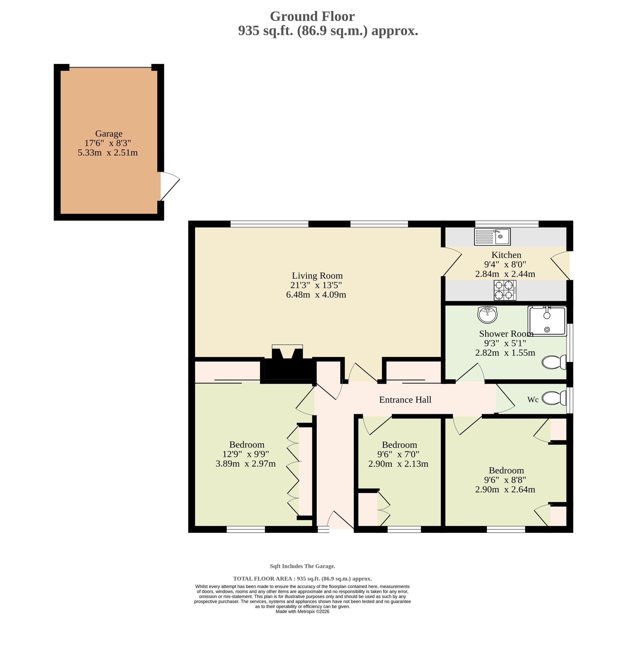 3 Rubens Walk, Lowestoft floorplan
