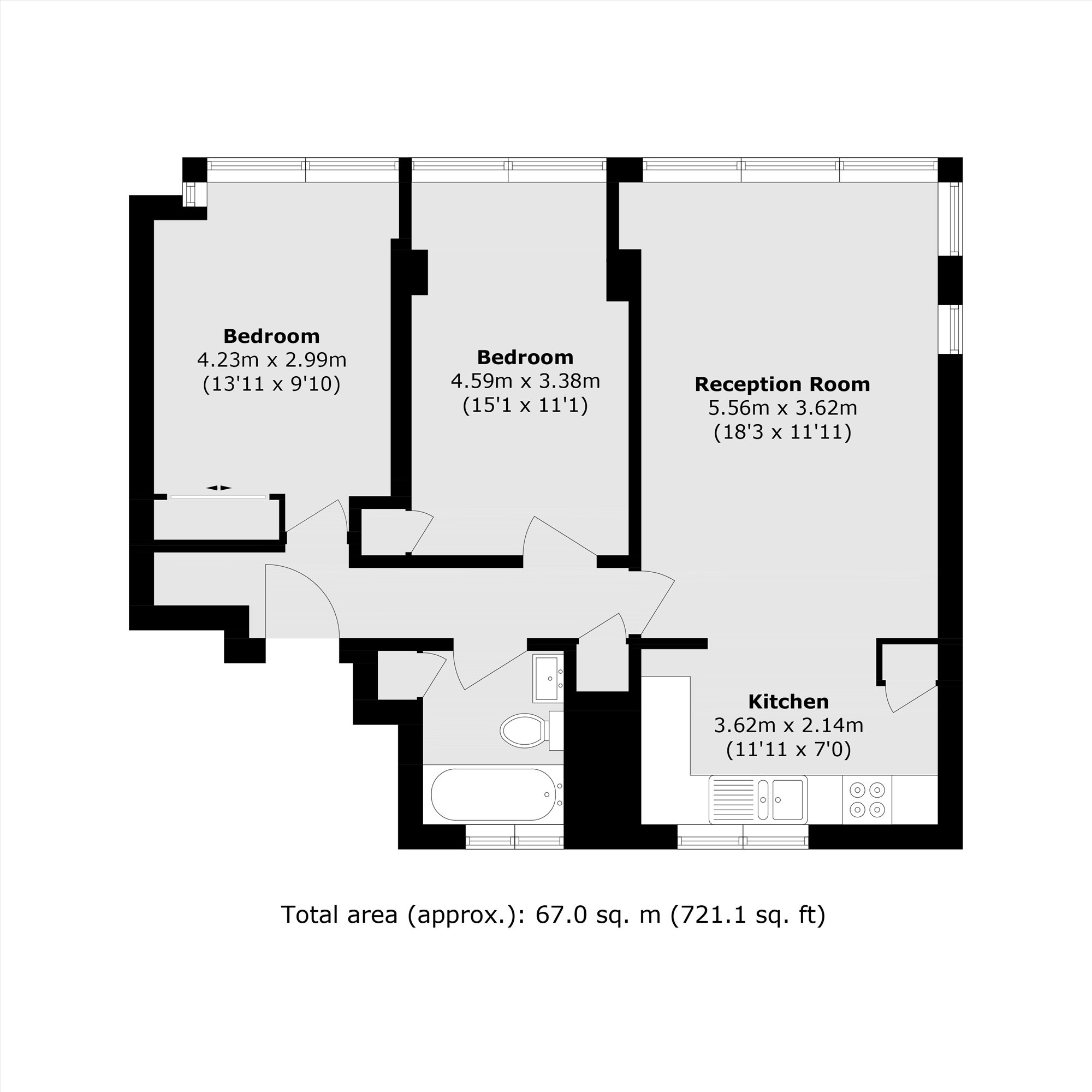 Flat 8, The Towers, Lower Mortlake Road, Richmond floorplan