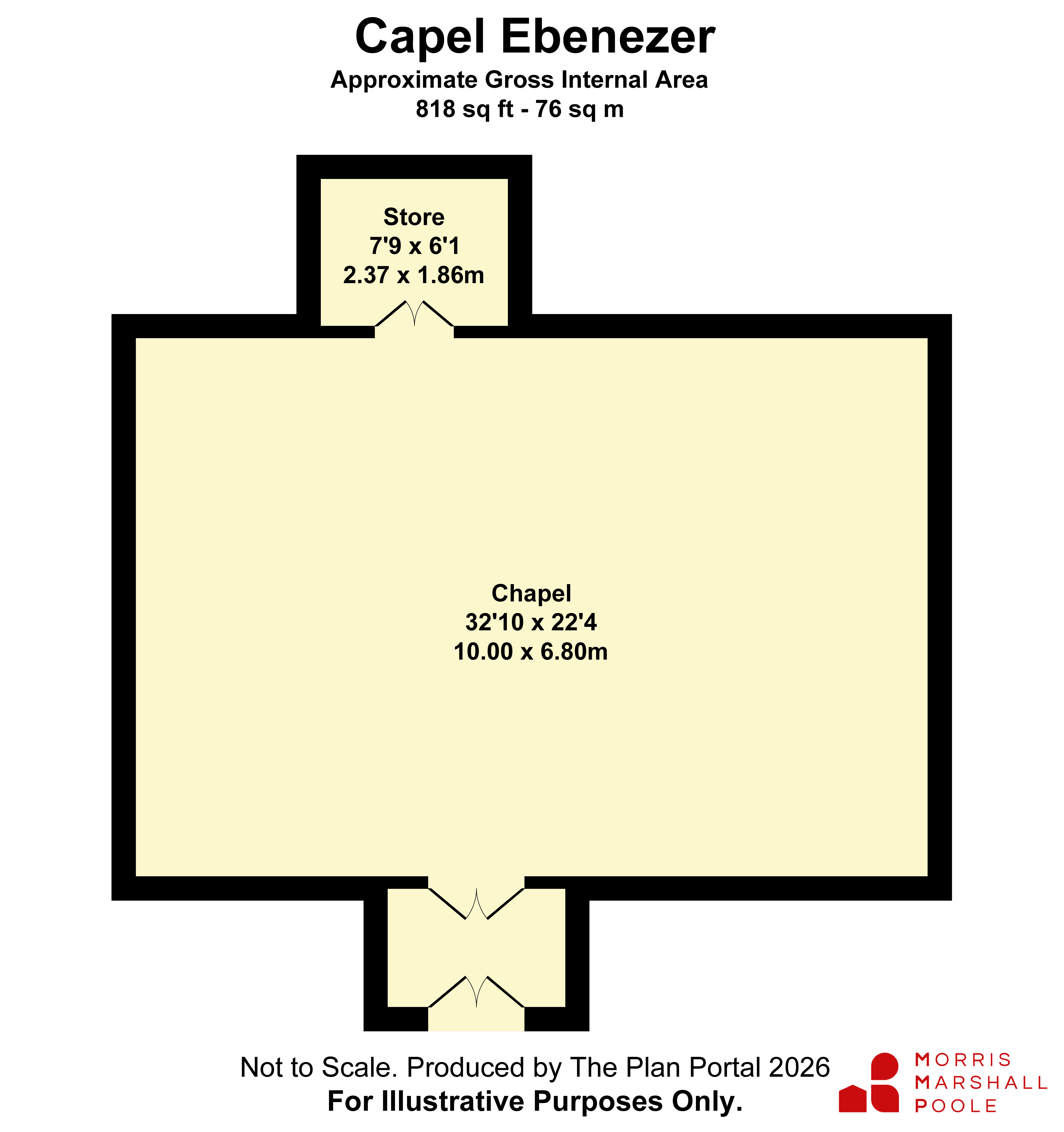Capel Ebenezer,, Penegoes, Powys floorplan