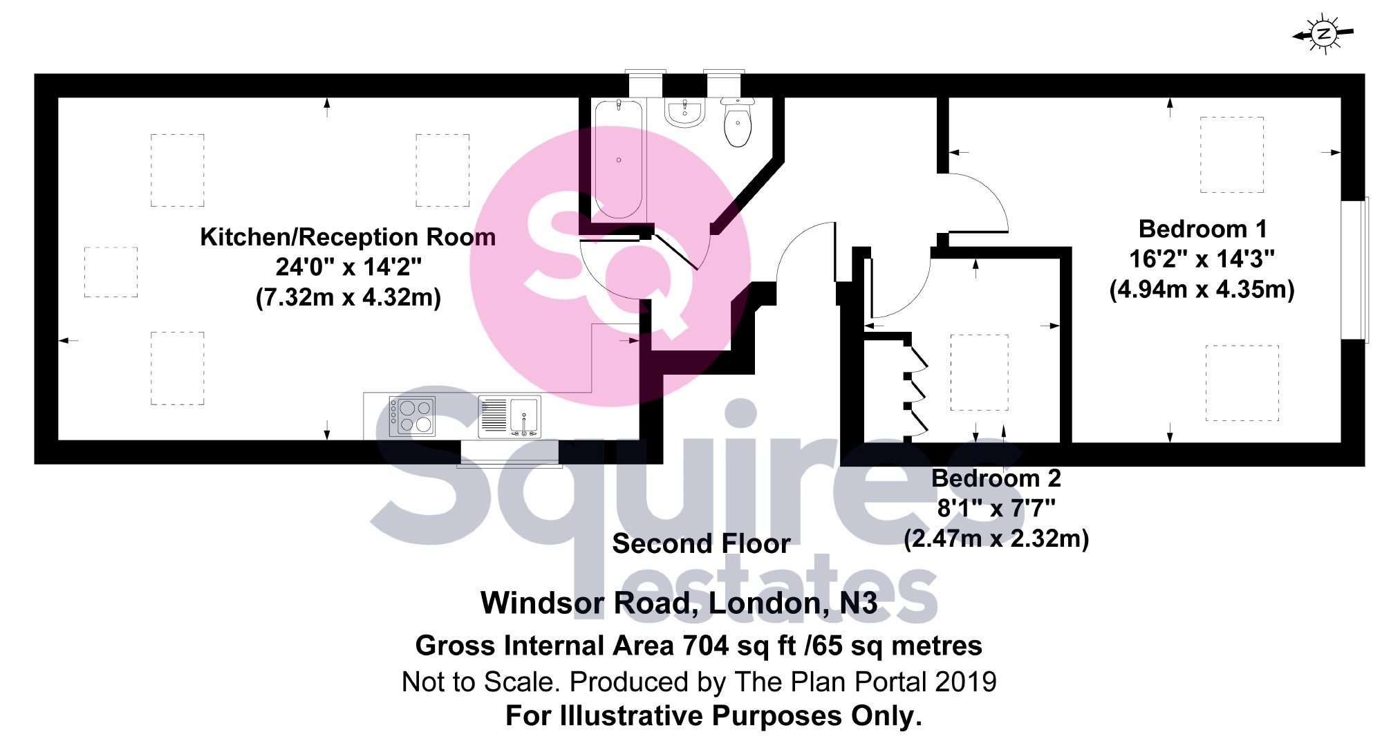 2 Bedrooms Flat to rent in Windsor Road, Finchley, London N3