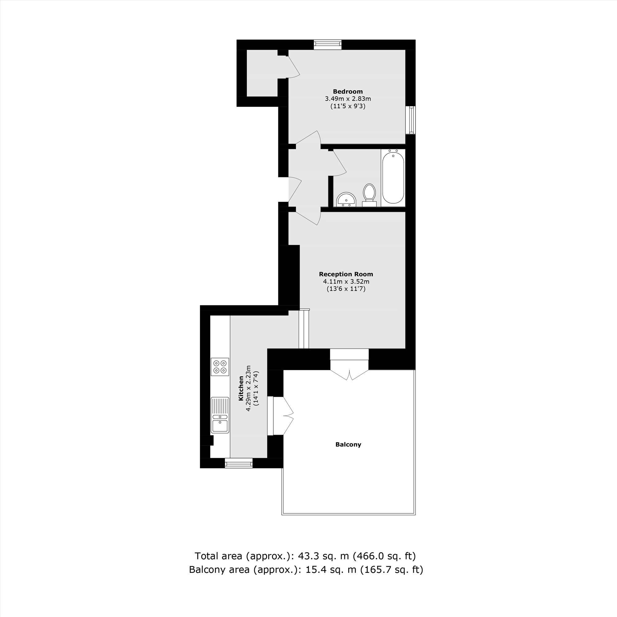 Flat 5, 9, Grove Crescent, Kingston Upon Thames floorplan