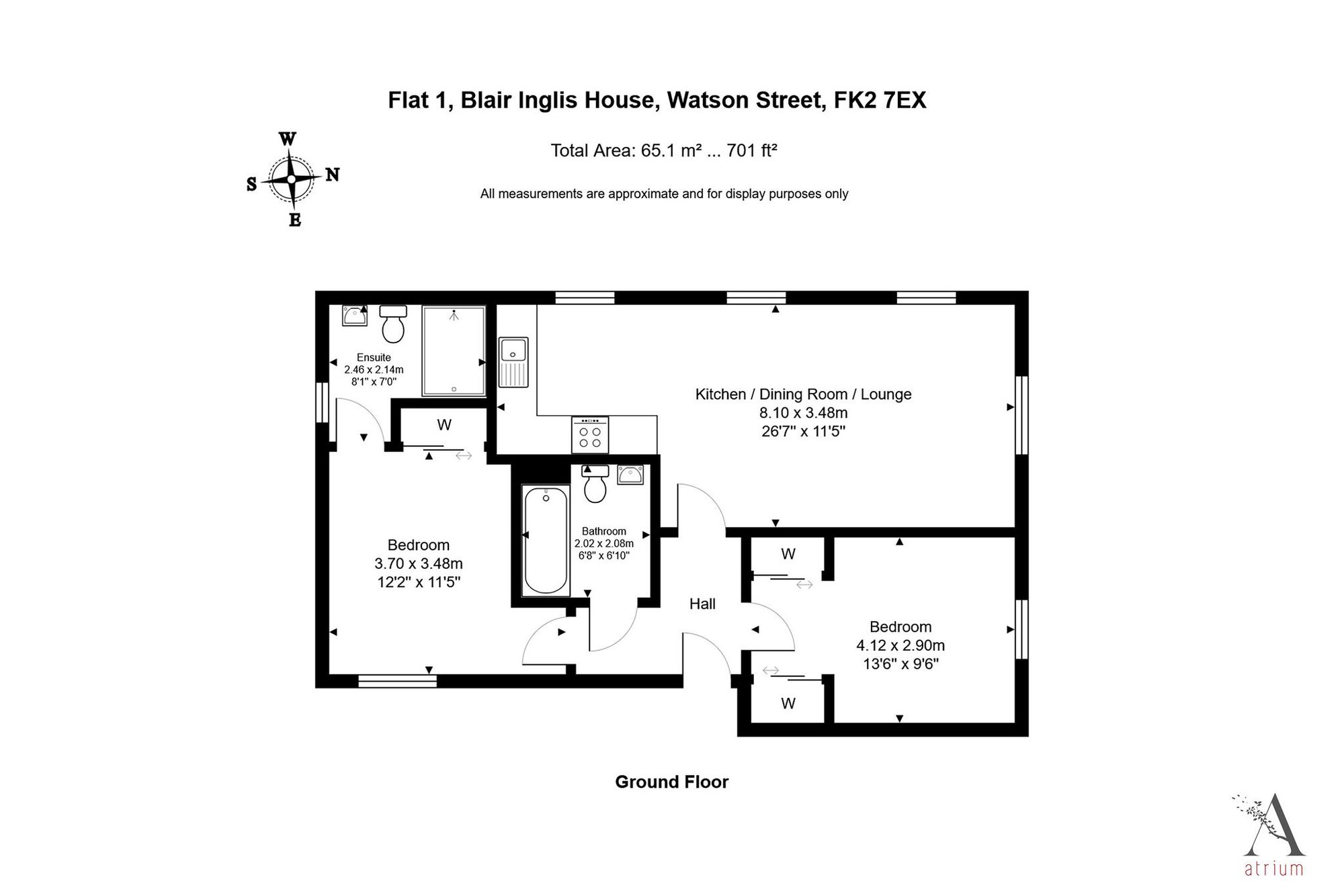 Flat 1, Blair Inglis House Watson Street, Falkirk floorplan