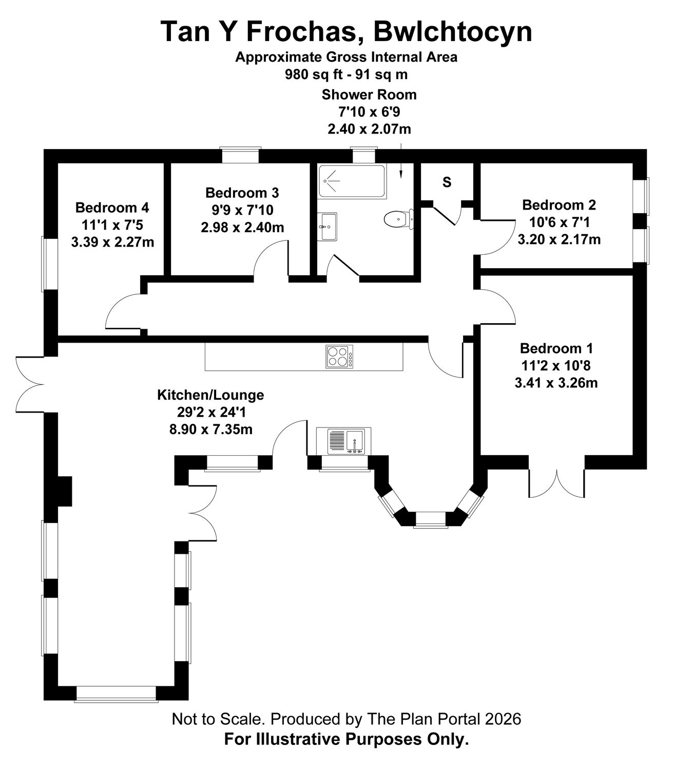 Tan Y Frochas, Pwllheli floorplan