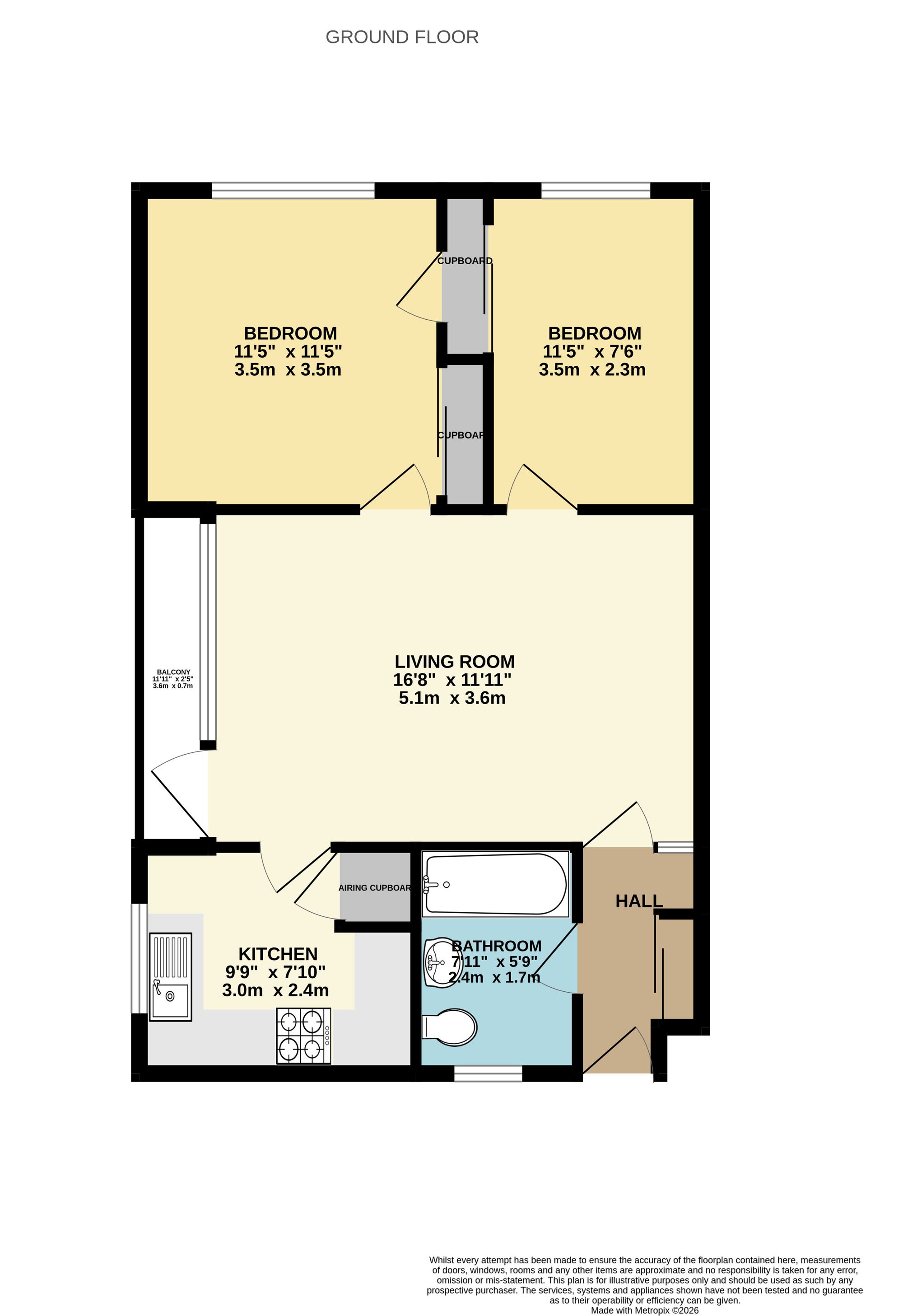 Flat 12, Wiltshire Court Wiltshire Close, Taunton floorplan