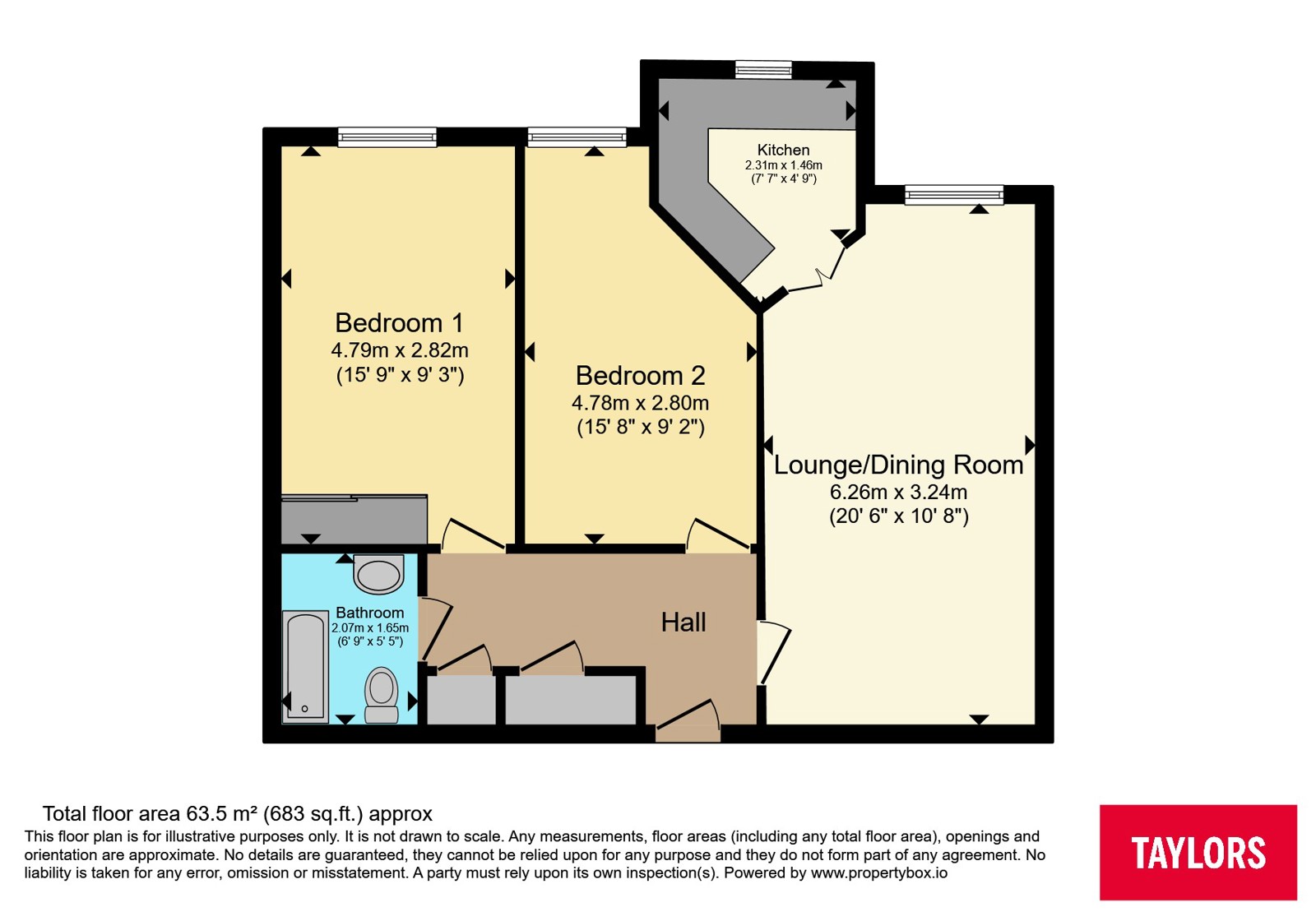 Flat 53, Park View Court,, Albert Road, Bristol floorplan