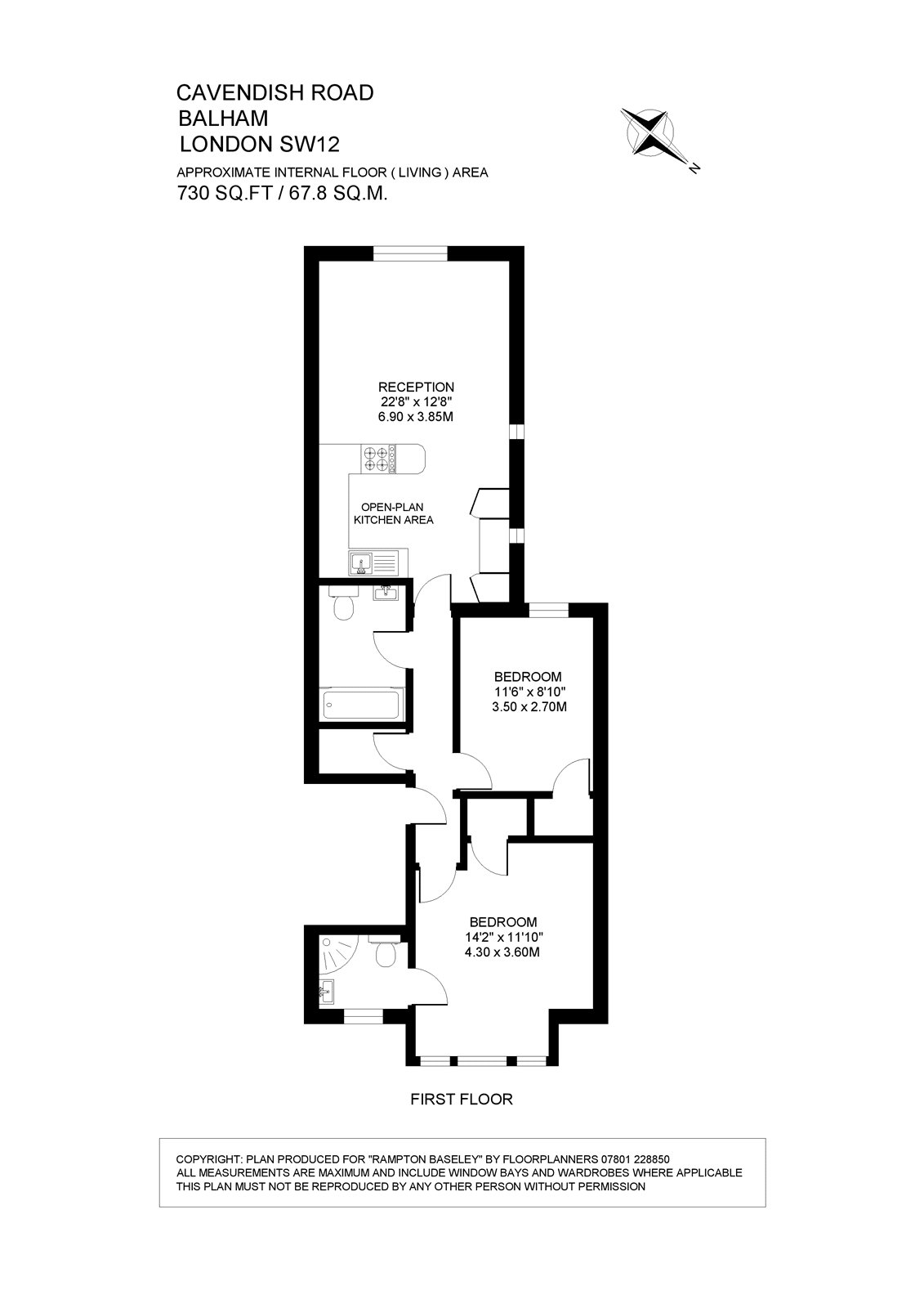 Flat 2, 48, Cavendish Road, London floorplan