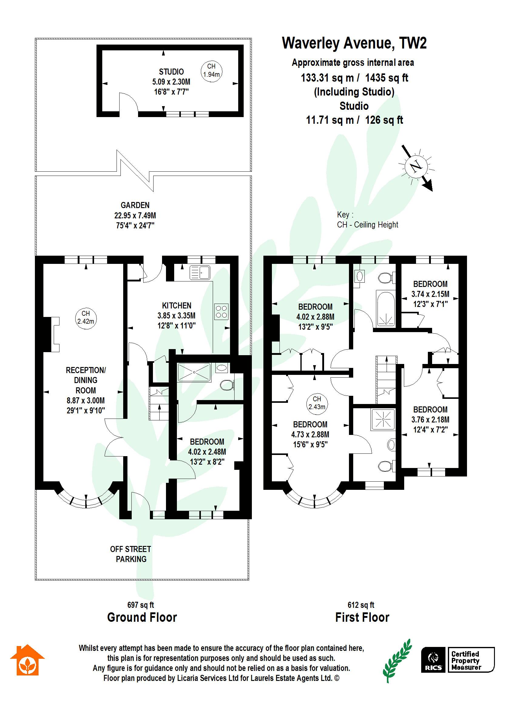 Waverley Avenue Whitton Twickenham Tw2 4 Bedroom Semi Detached House