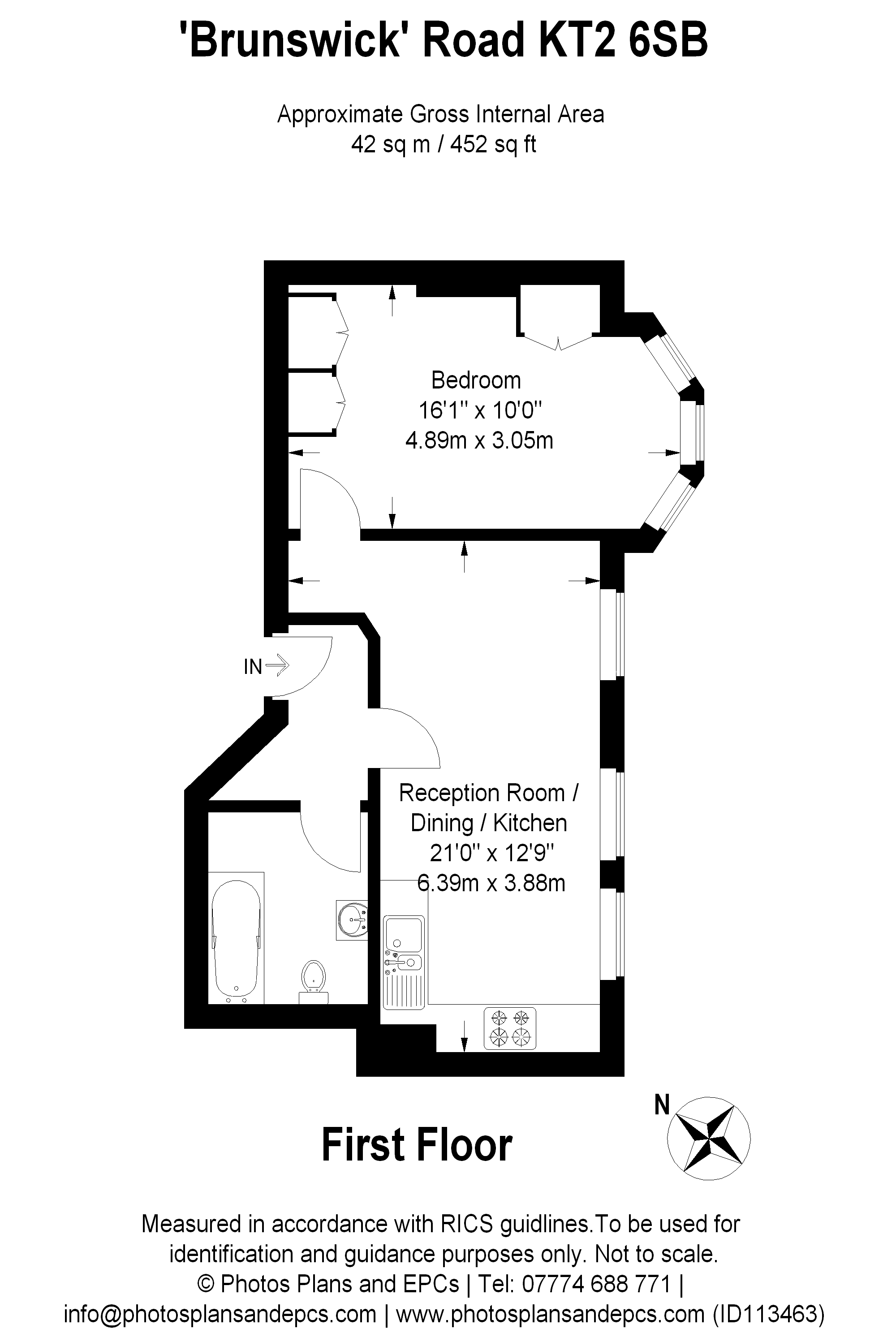 1 Bedrooms Flat to rent in Brunswick Road, North Kingston, Kingston Upon Thames KT2