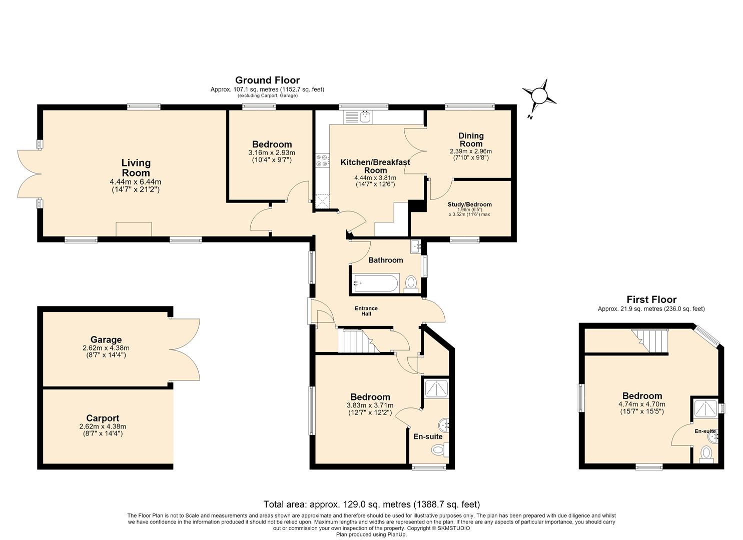 2 Greenacres, Leighton Road, Northall floorplan
