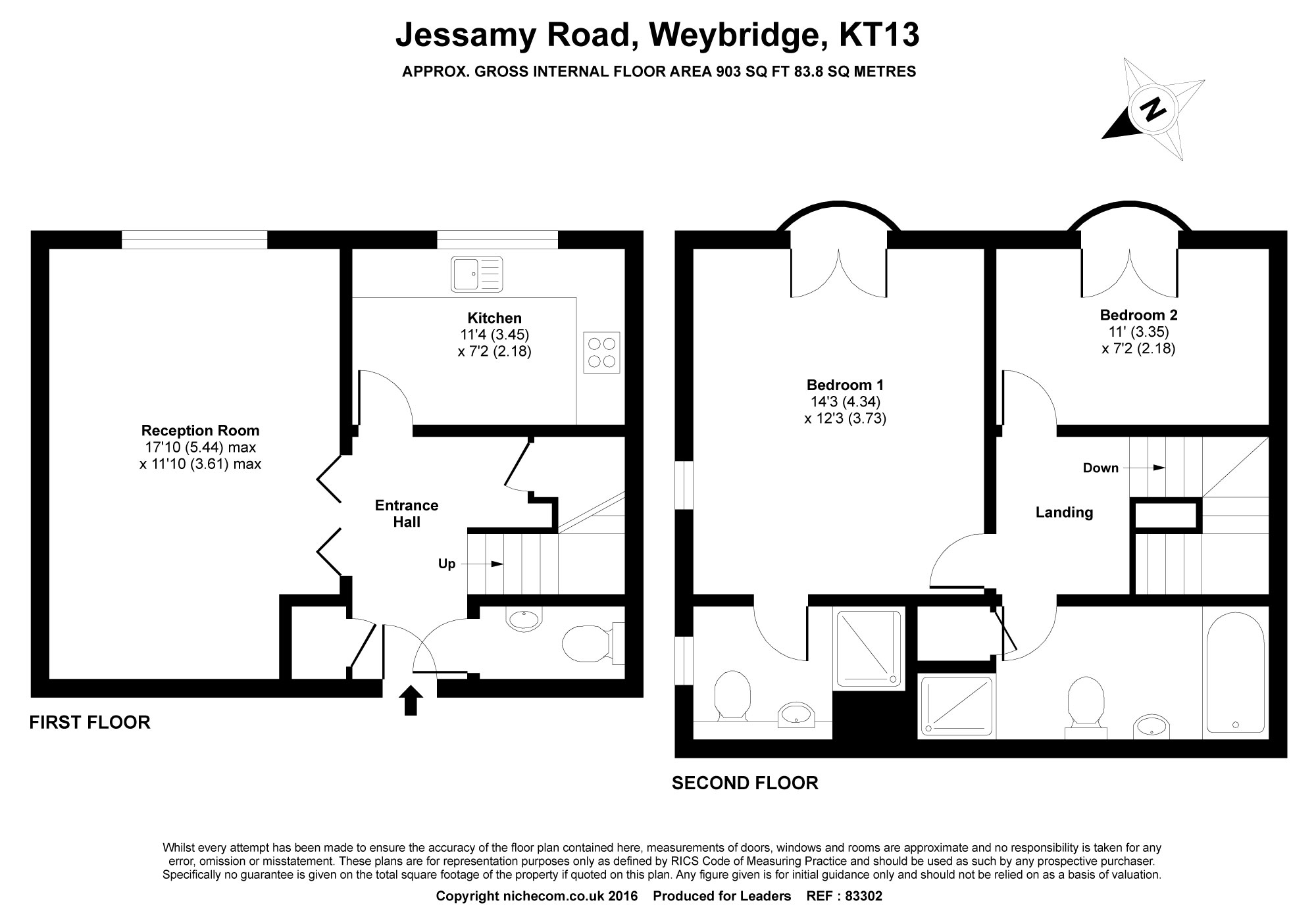 2 Bedrooms Flat to rent in The Mill, Jessamy Road, Surrey KT13