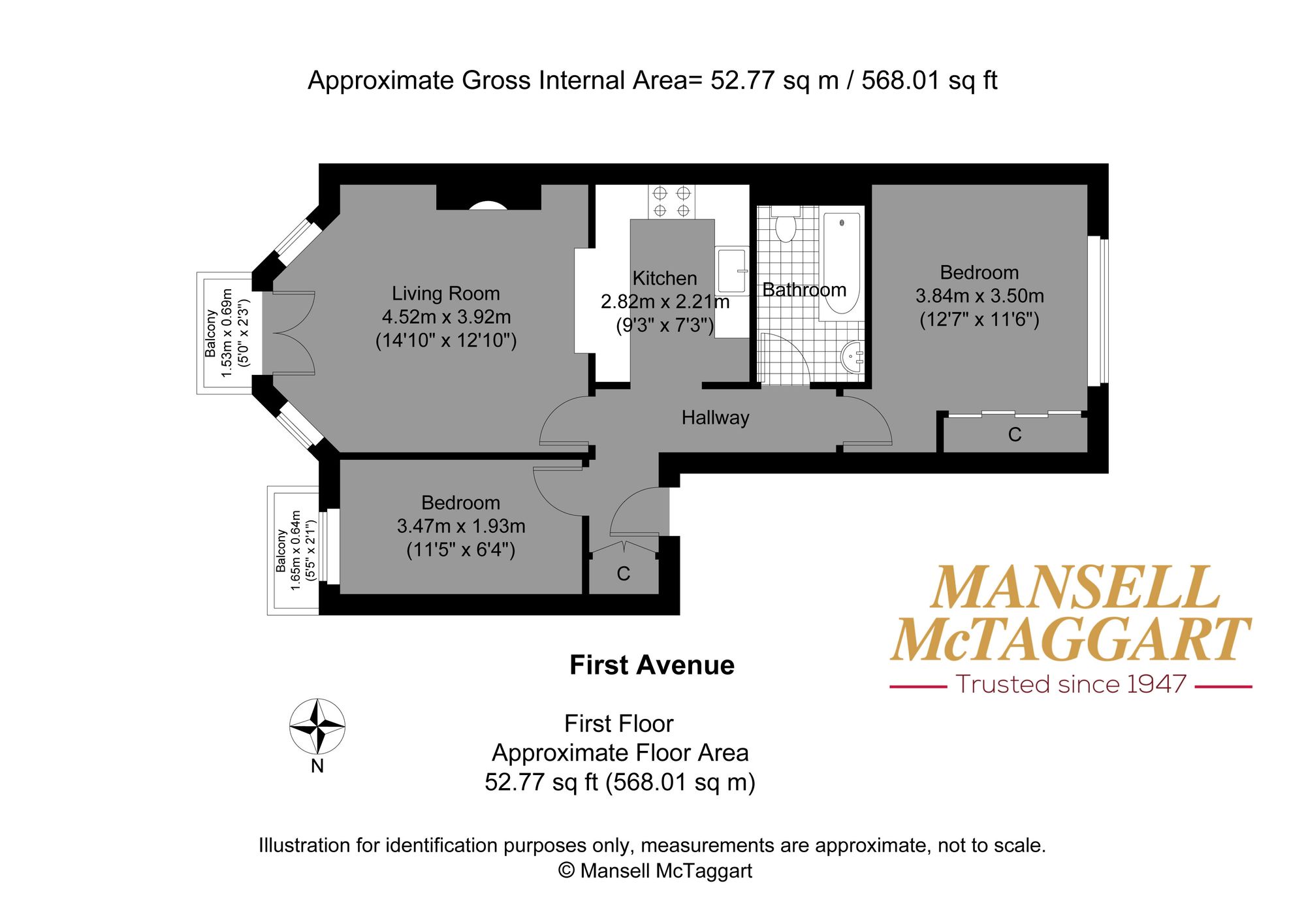 Flat 3, 31 First Avenue, Hove floorplan