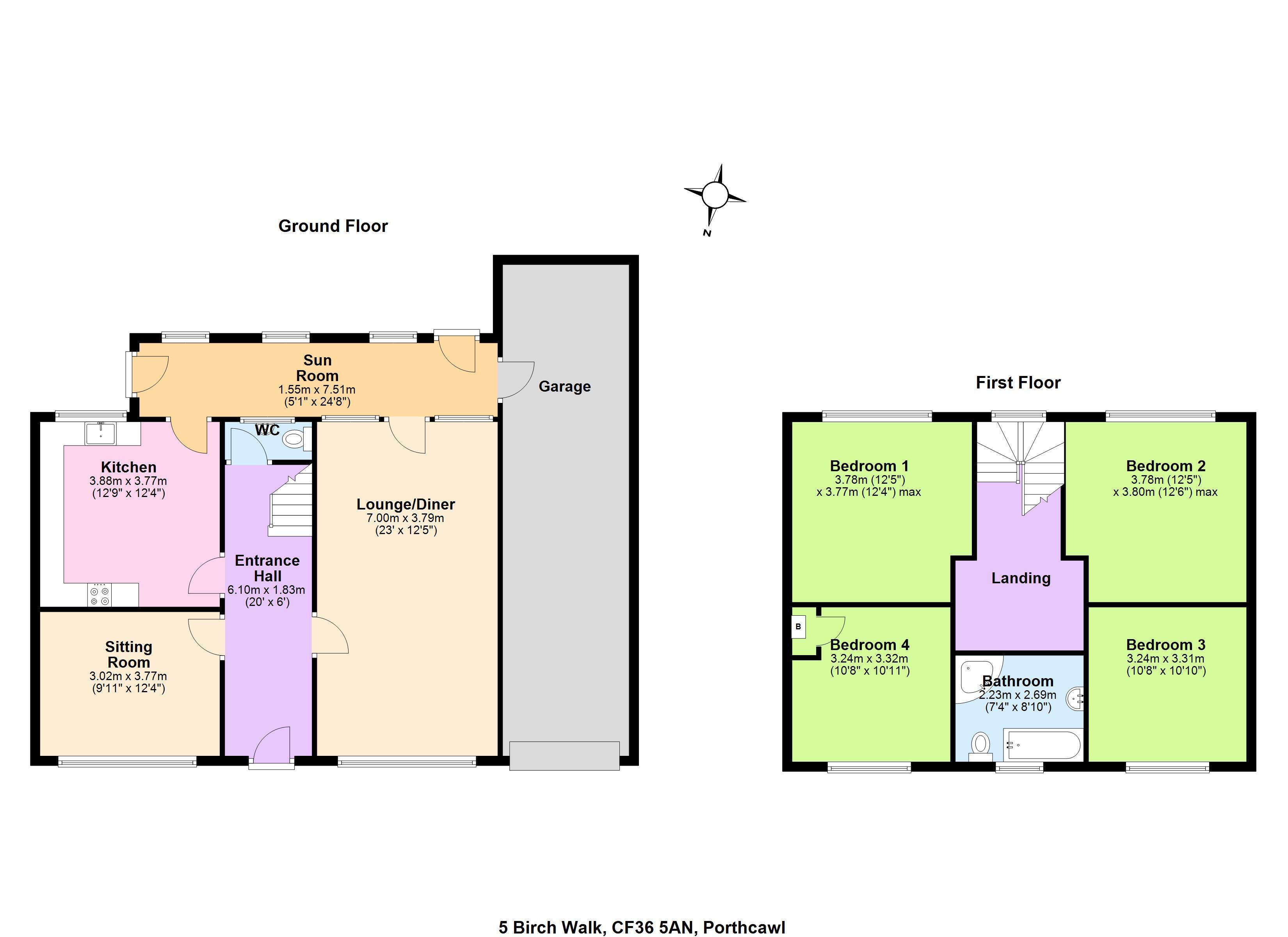 5, BIRCH WALK, PORTHCAWL floorplan