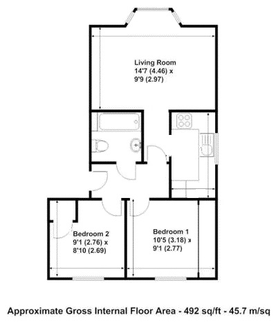 2 Bedrooms Flat to rent in Windsor Street, Chertsey KY16