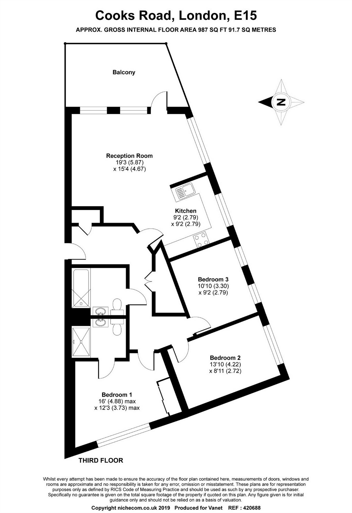 3 Bedrooms Flat to rent in Legacy Wharf, Pavilions Court, 4 Cooks Road E15