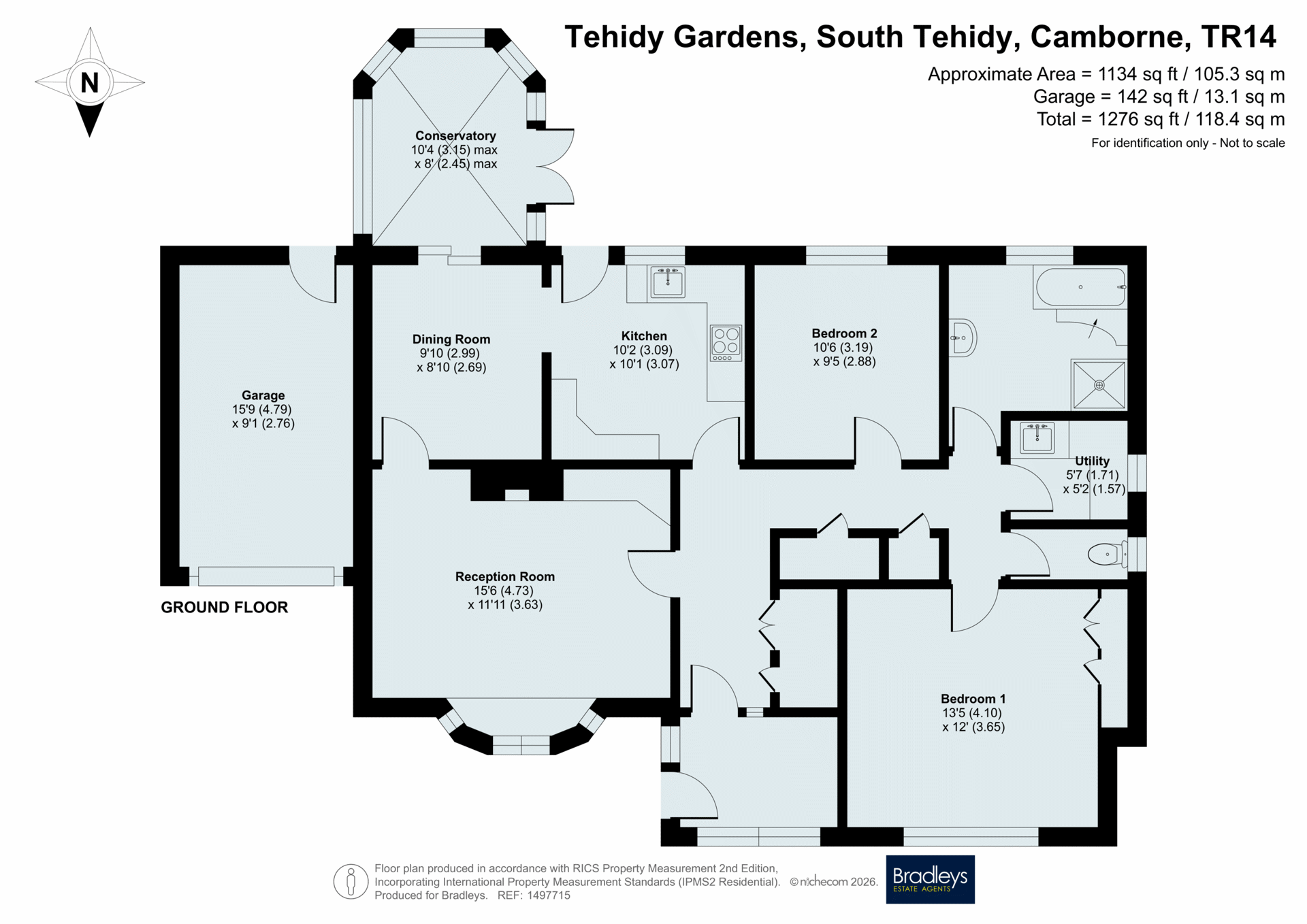 17 Tehidy Gardens, South Tehidy Camborne Cornwall, Cornwall floorplan