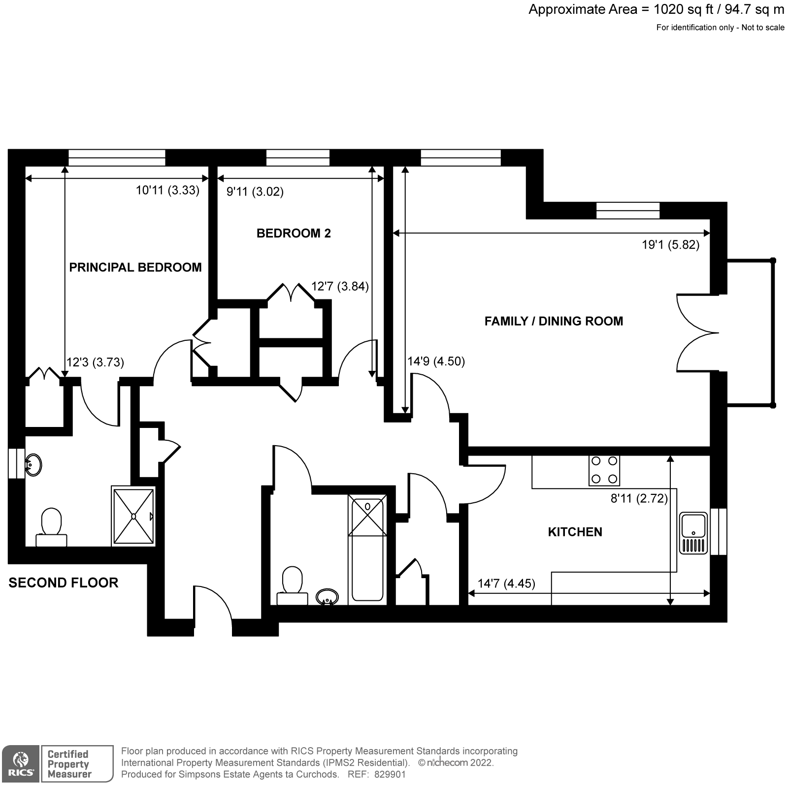 33 Oatlands Chase, Weybridge KT13, 2 bedroom flat for sale 61183777