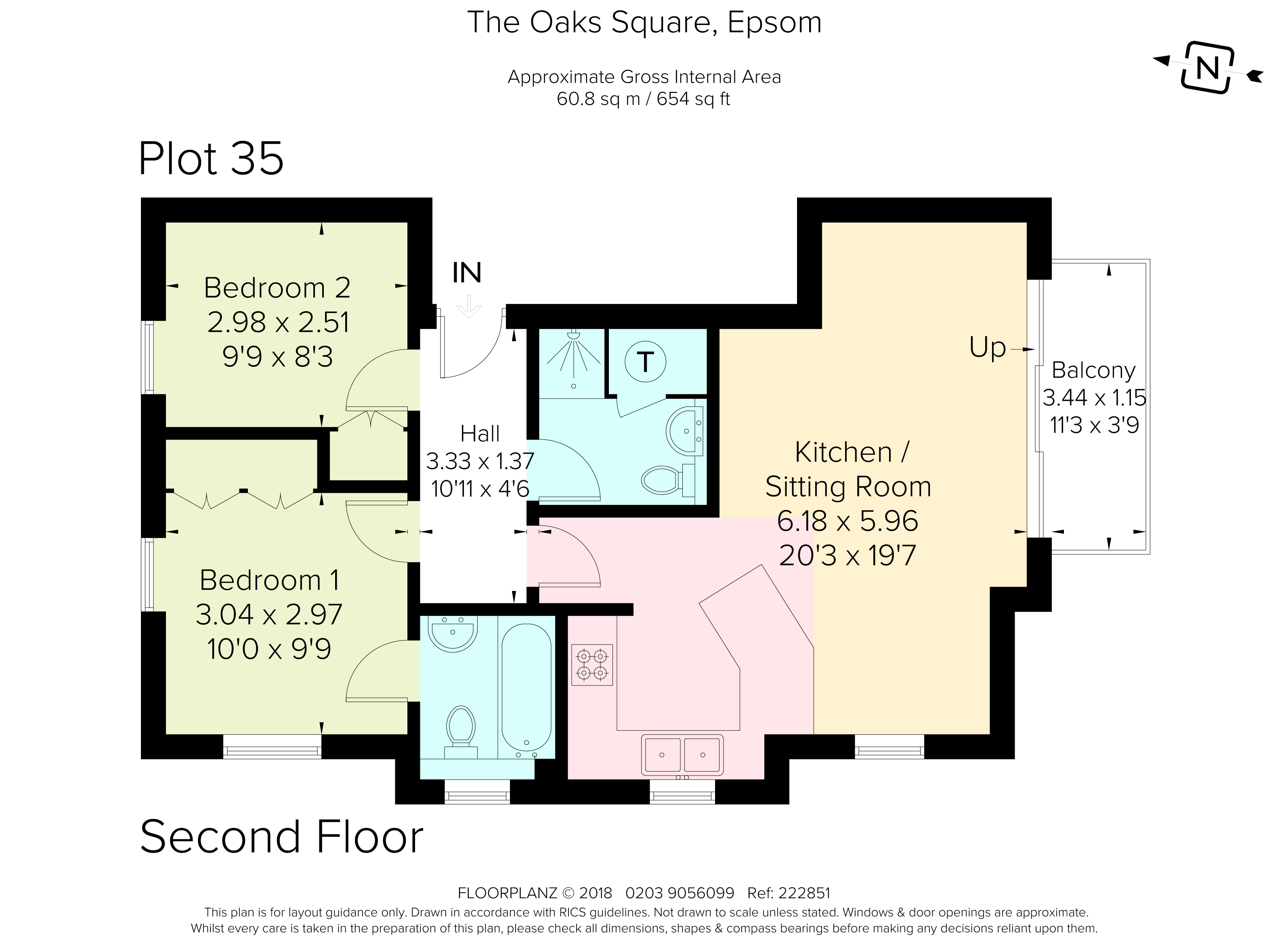 2 Bedrooms Flat to rent in The Oaks Square, Epsom KT19