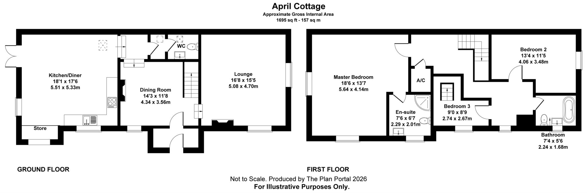 April Cottage, Crawford Bridge, Blandford Forum floorplan