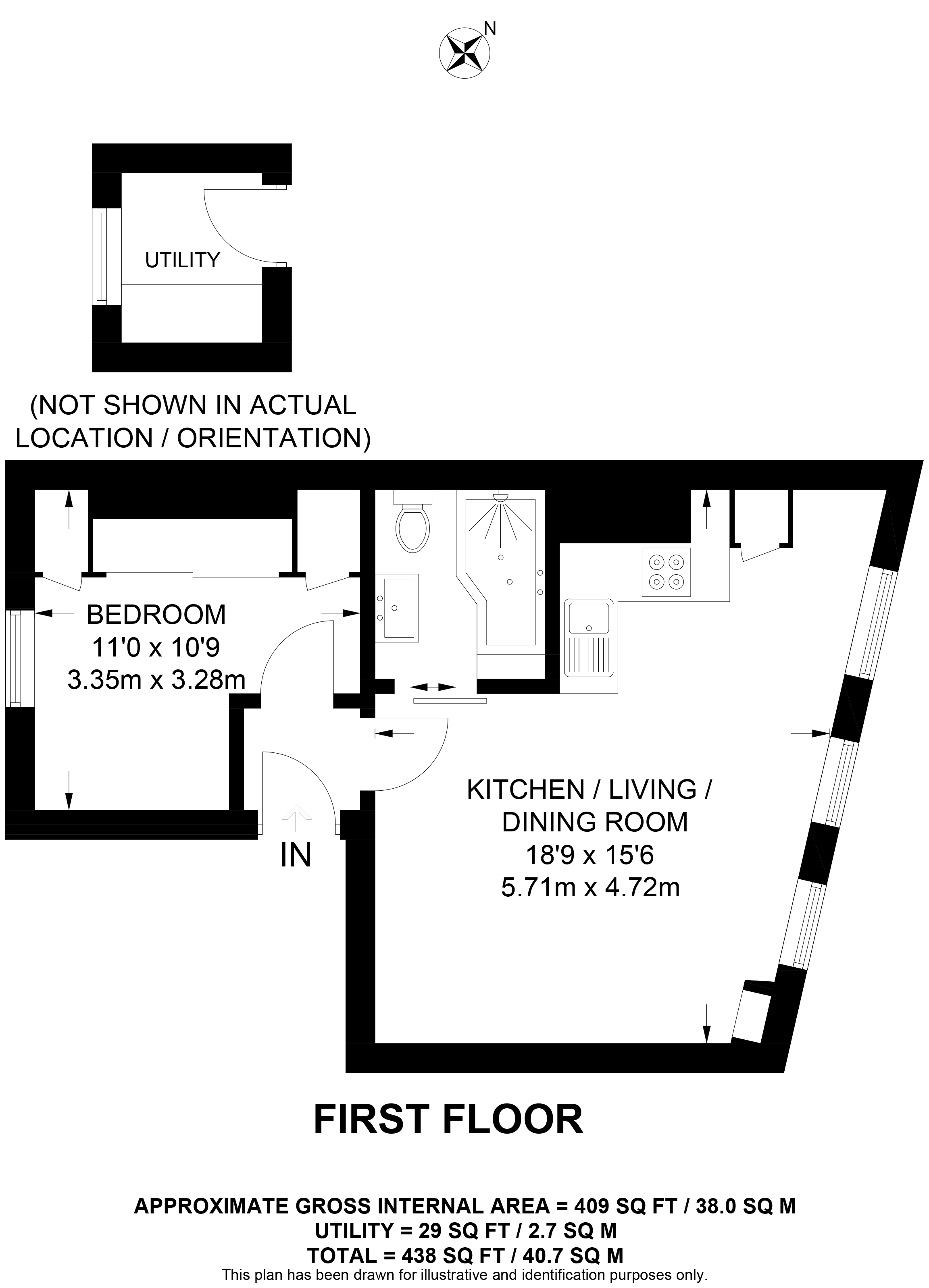 Flat 3, Brightwell House, 40 Queens Road, Reading floorplan