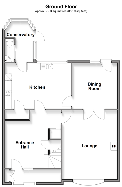 Downs Road East Studdal, Dover floorplan