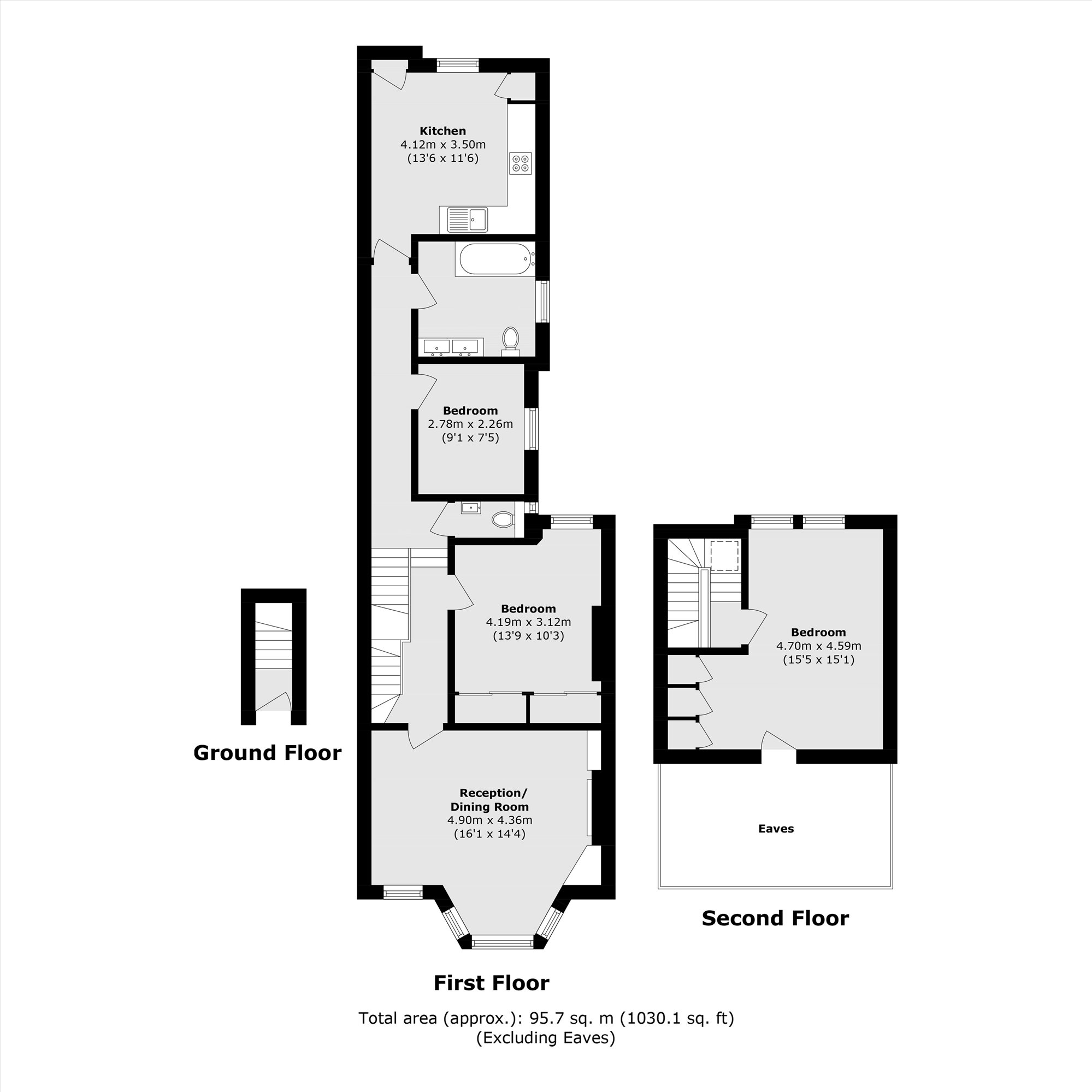 First Floor Flat, 9, Balliol Road, London floorplan