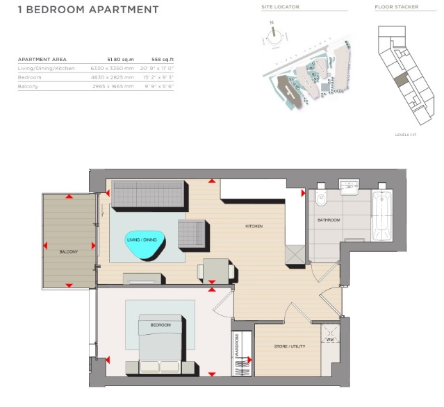 1 Bedrooms Flat to rent in Judde House, Royal Arsenal Riverside, Woolwich Arsenal SE18